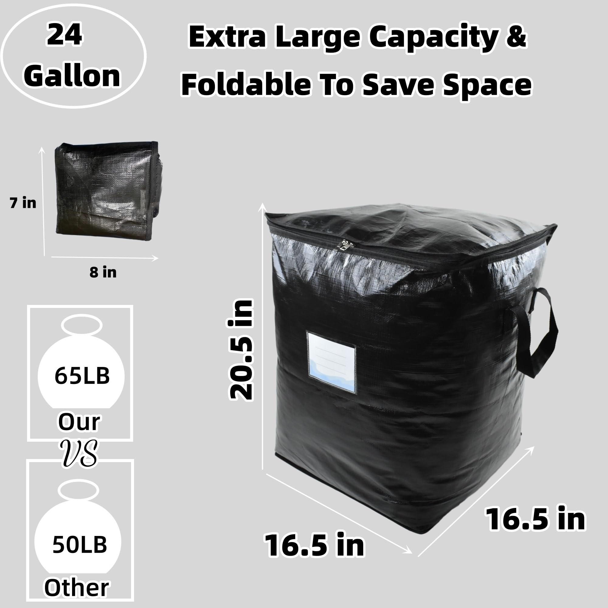 91L Storage Bags For Clothes, Moving Bags Heavy Duty Extra Large With Reinforced Handle, Storage Containers For Organizing Beddi