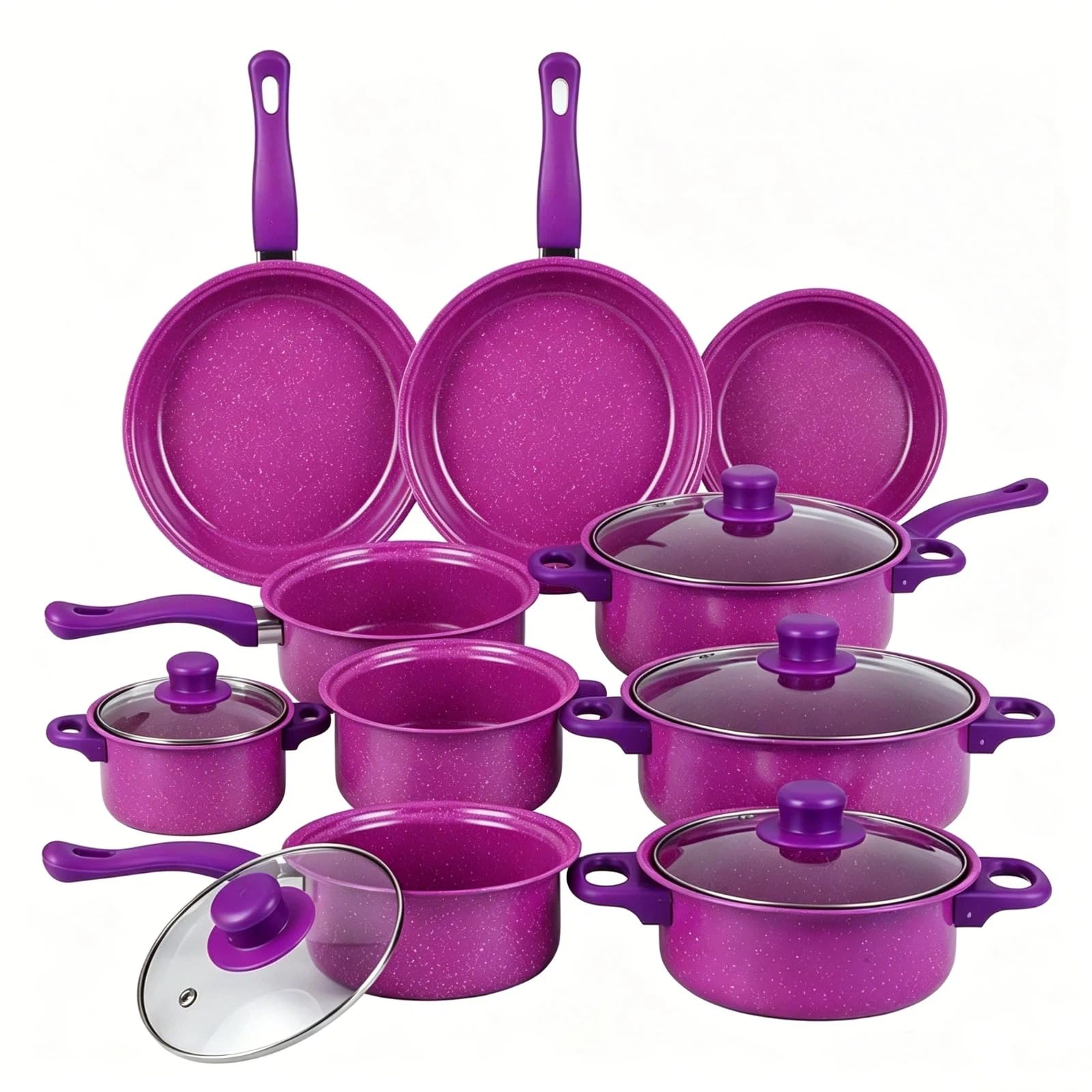 4piece cookware set nonstick pot set, soup pot, marble milk pot, frying pan 13piece set