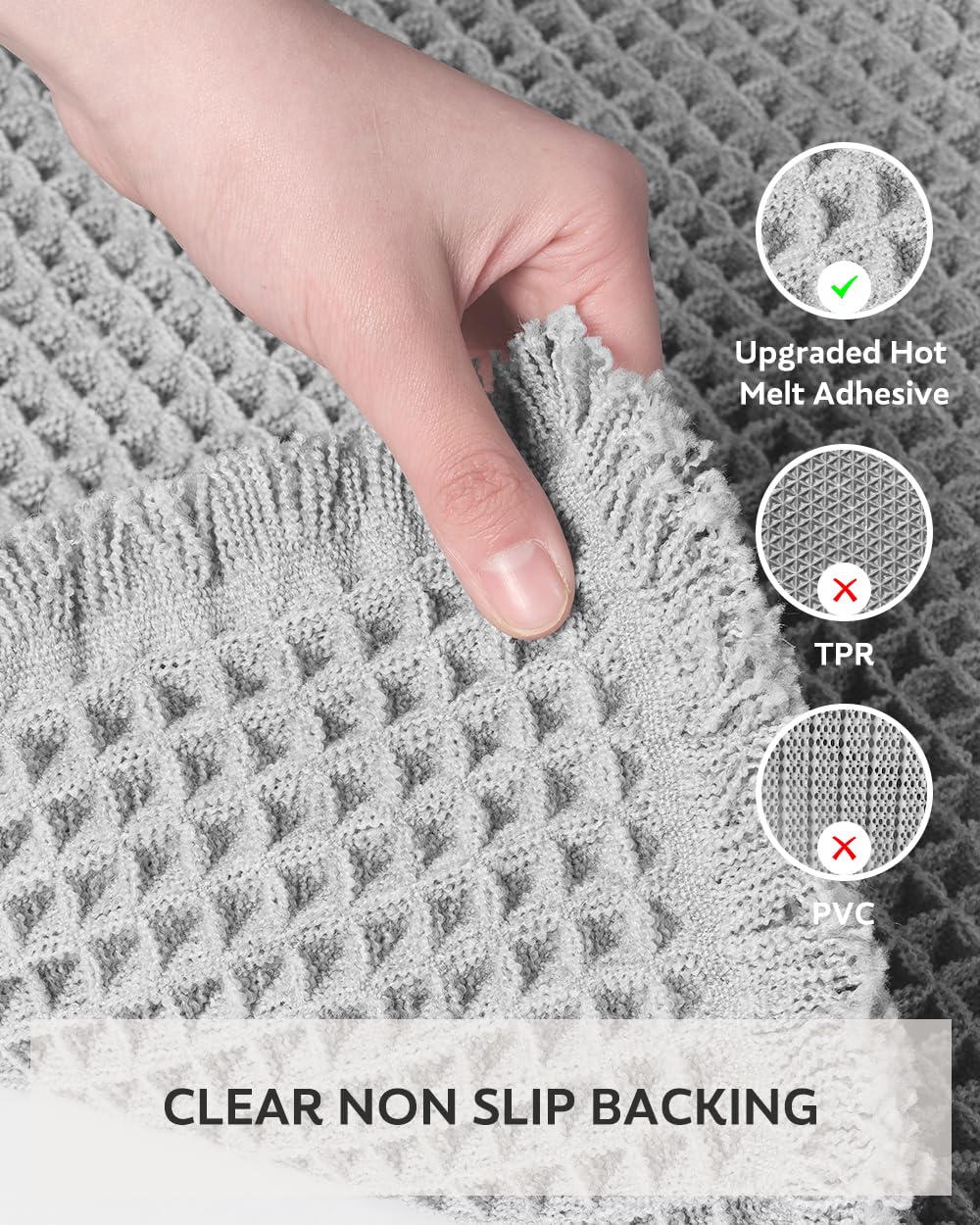 Waffle Bath Mat Rug, Super Absorbent Non Slip Bath Mats For Bathroom Mat Ultra Soft Bathmat Machine Washable Bathroom Rugs With