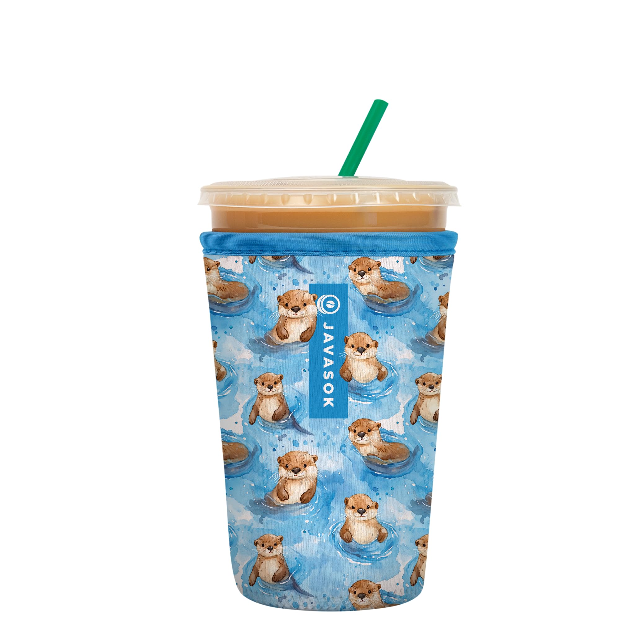 Sok It JavaSok Iced Coffee & Cold Soda Insulated Neoprene Cup Sleeve (Otterly Adorable, Small: 16-20oz)