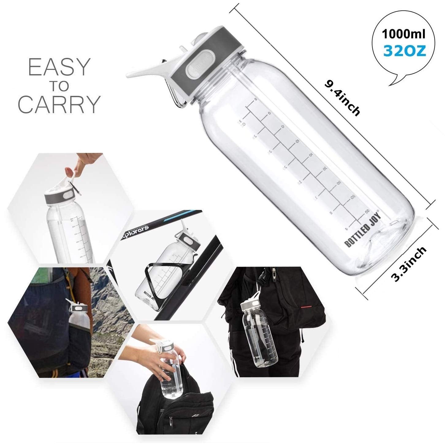 Vennerli Water Bottle Bpa-Free 32Oz Water Bottles With Straw Lid Leakproof Tritan Water Jugs Dishwasher Safe Drinking For Home F