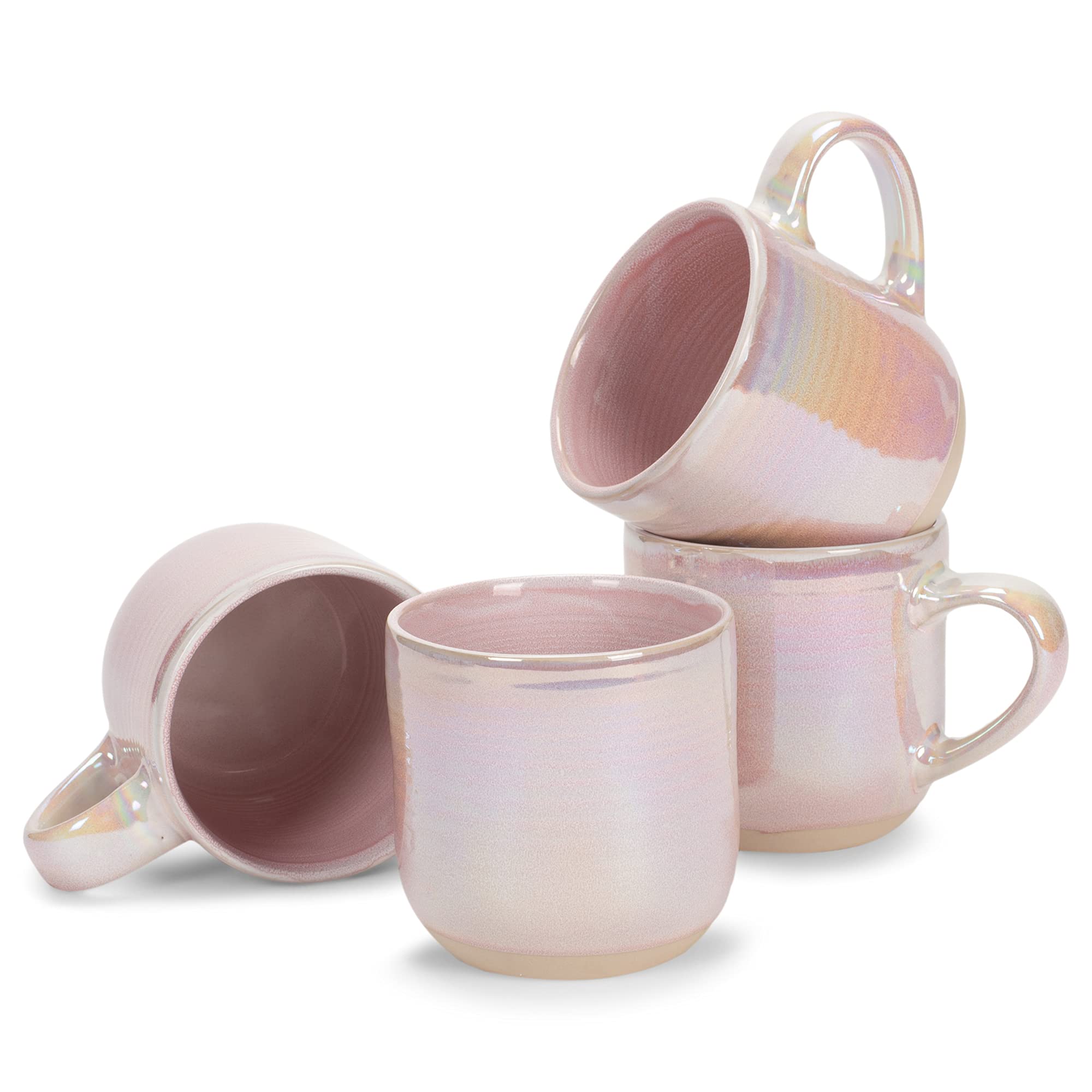 Elanze Designs Glossy Reactive Glaze Large 17 Fluid Ounce Everyday Kitchen Food Grade Ceramic Stoneware Coffee Mug Cup with Comf