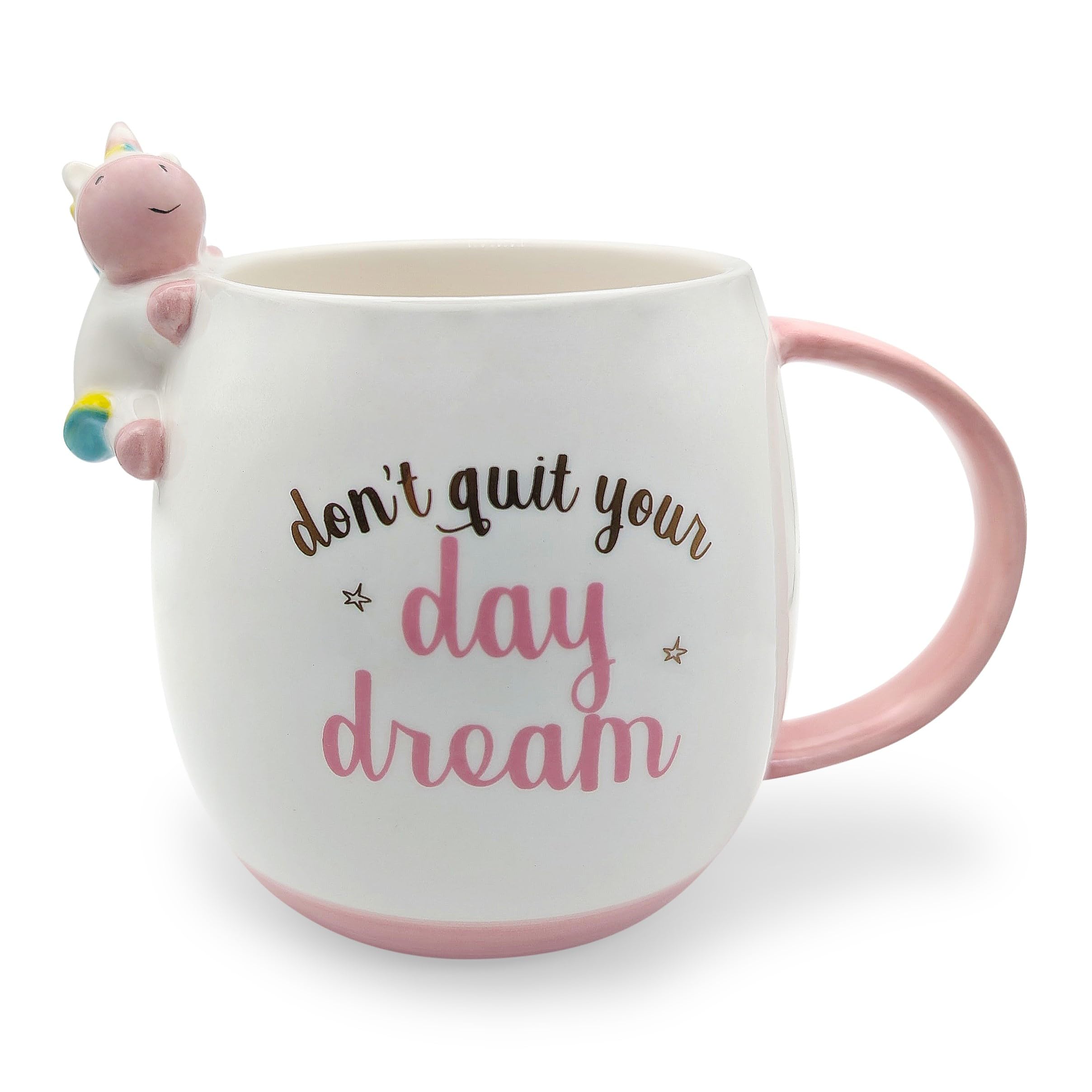 Decodyne Funny Unicorn Coffee Mug 14 Ounce, Gag Gifts for Adults, White Elephant Gifts, Cute Stuff For Women and Teen Girls, Cow