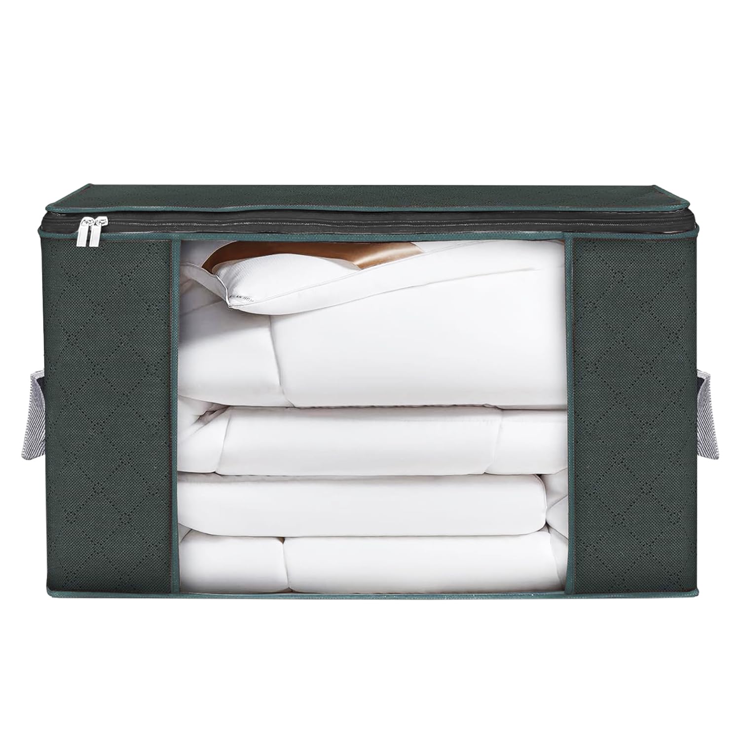 Aaron Inc Non Woven Underbed Storage Bag | Clothes Storage Organizers | Clear Window Blanket Cover | Cloth Organizers With Handl