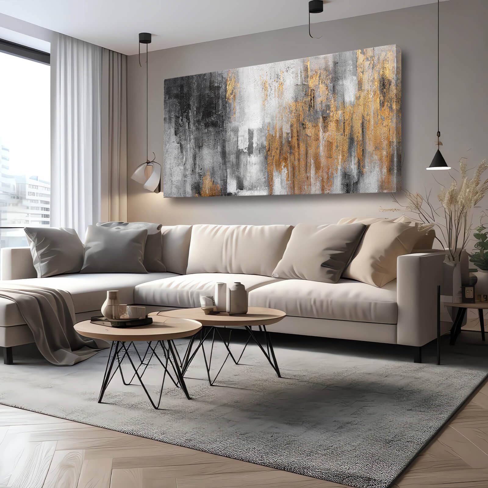 Yjyart Abstract Canvas Wall Art With Gold Foil Modern Black Oil Paintings Graffiti Wall Art For Living Room Bedroom Kitchen Offi