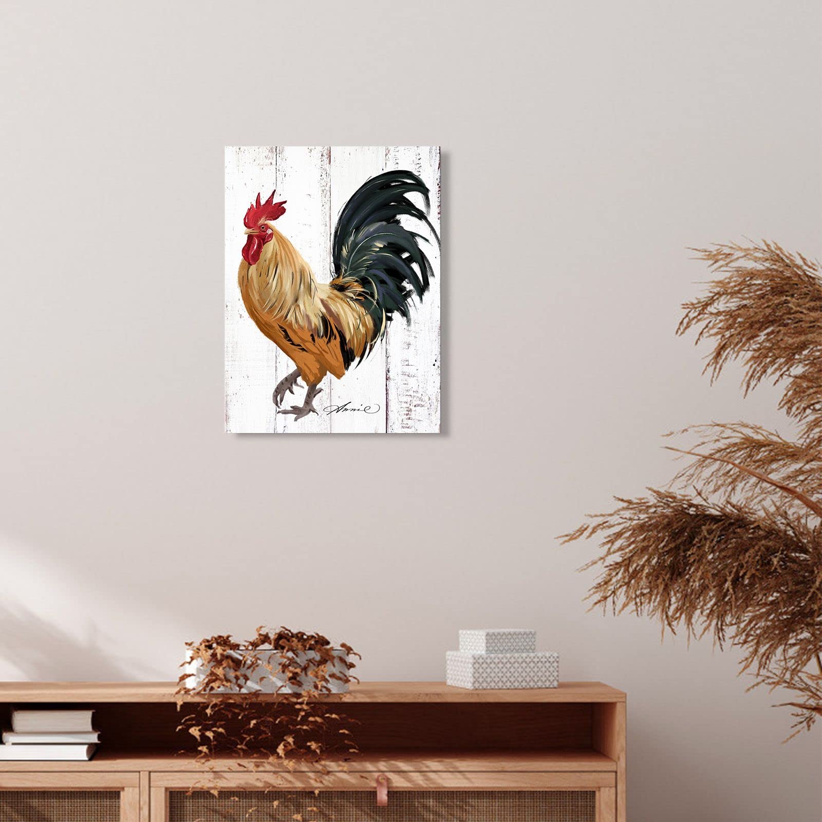 Rooster Kitchen Decor Wall Art - Farmhouse Canvas Painting Picture Prints Artwork For Home Kitchen Decor