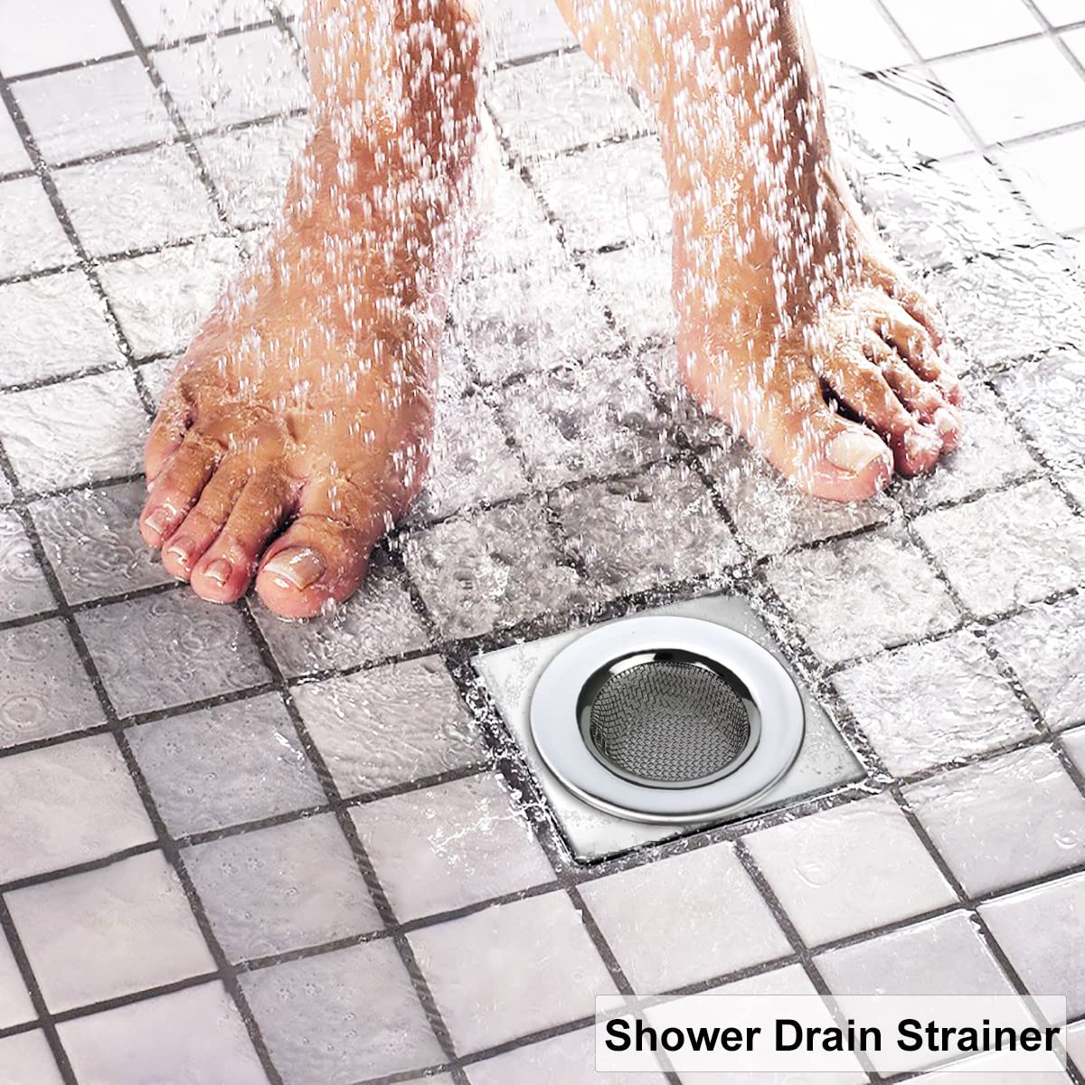 Seatery 1.50'' Bathtub Strainers  Bathroom Sink Strainers  Shower Drain Hair Catcher  Drain Strainer for Laundry  Mop Pool  Utility  Slop  RV Sink  Stainless Steel  Pack-2