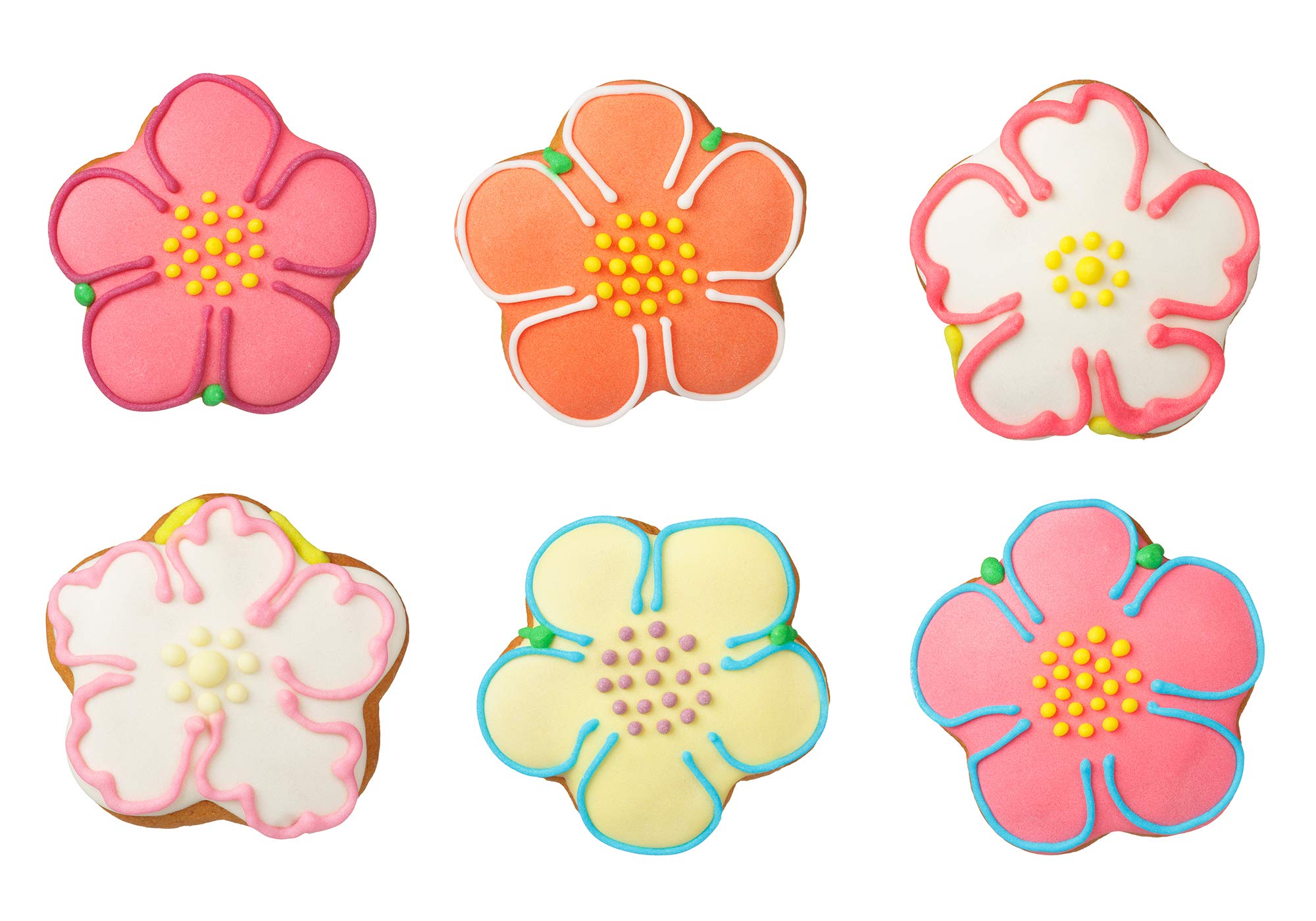 Fox Run Flower Cookie Cutters, 6 Piece, Metallic,3621