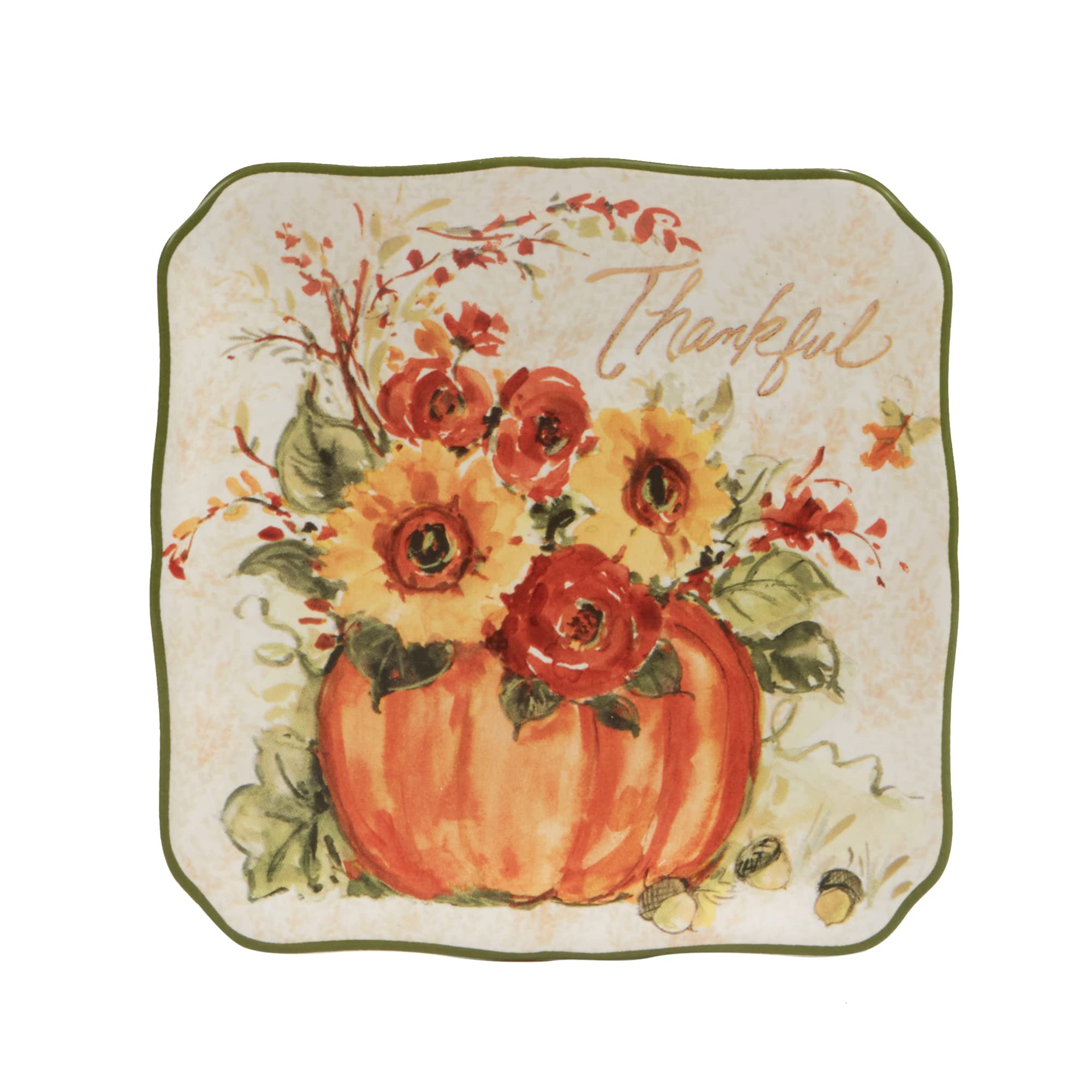 Certified International Harvest Morning 6'' Canape/Luncheon Plates, Multicolor, Small, Set Of 4