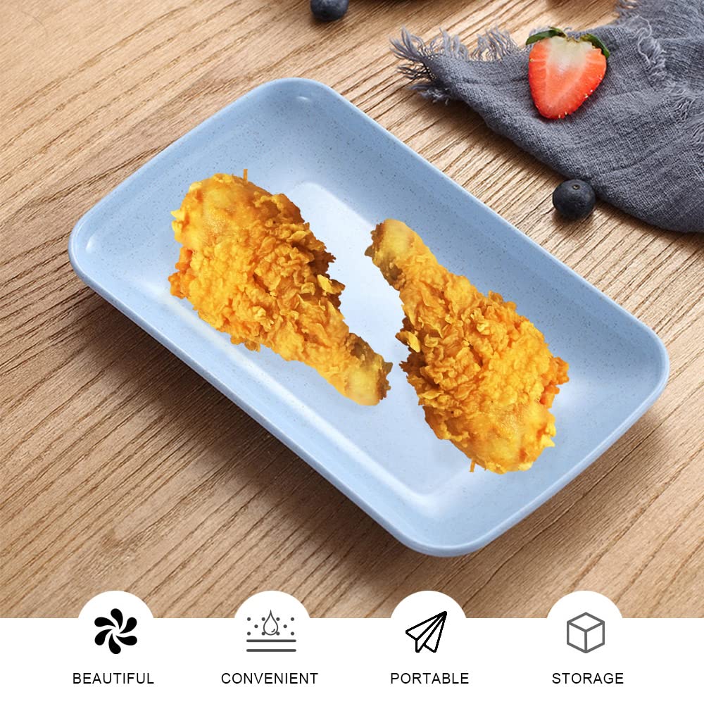 Roucerlin 4 Pack Unbreakable Wheat Straw Plates, Durable Lightweight Cake Plate, Small Reusable Snack Plate For Fruits, Pasta, S