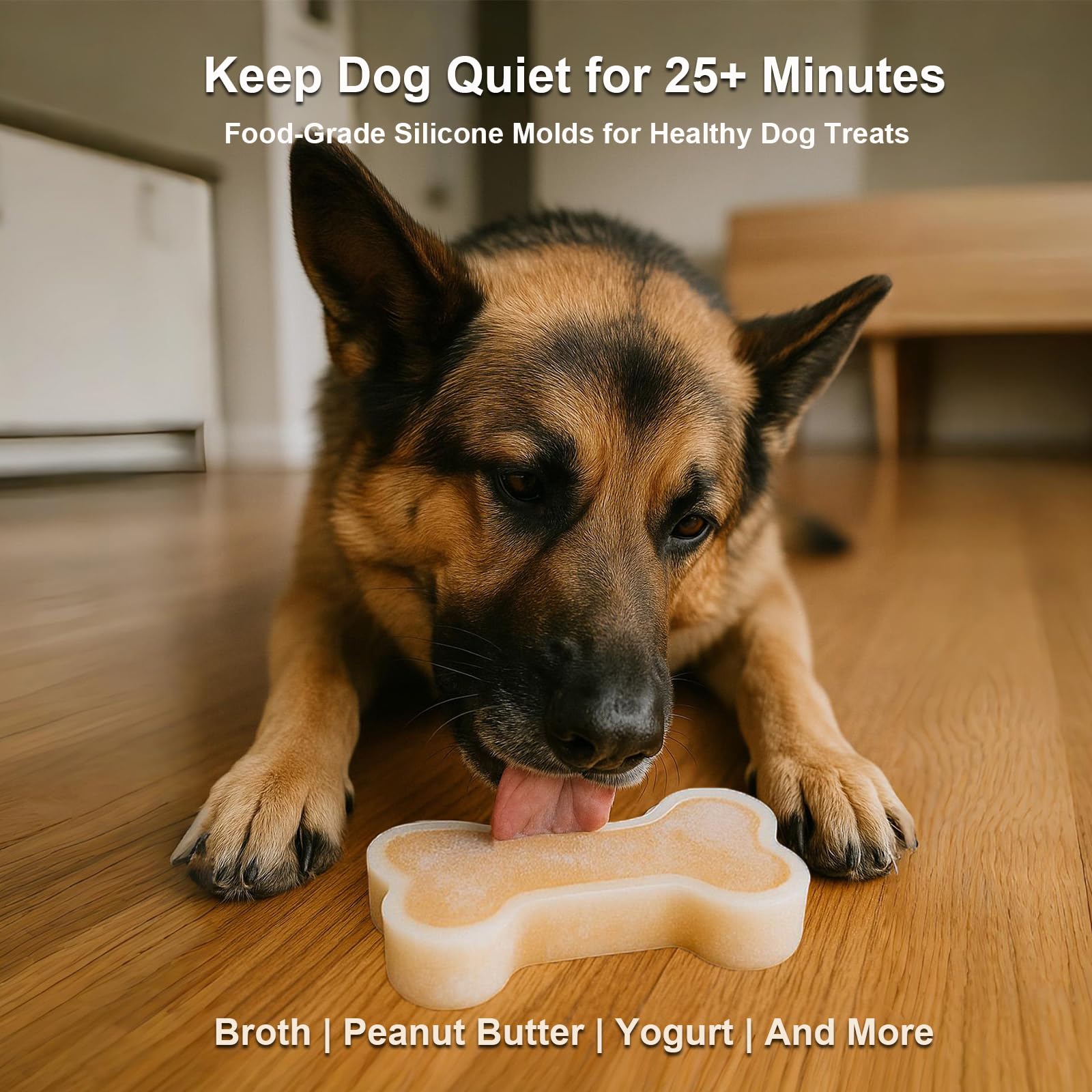 SIUPER 7.5IN Big Bone Dog Cat Treat Mold 1 Pack, DIY Flavors for Puppy. Food Safe Silicone for Oven. Large Ice Cube Mold for Pet