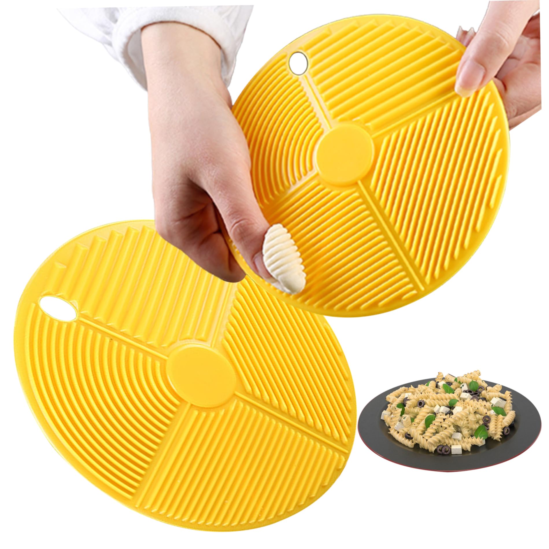 Eioflia Gnocchi Board 2Pcs Pasta Board Gnocchi Maker 5.91 In Mess-Free Quick Easy Multifunctional Kitchen Pasta Making Tools for