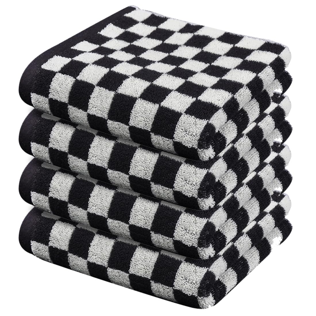 Yxwxy Hand Towels For Bathroom 14''X30'' Set Of 4 Black Face Towels For Bathroom, Face, Kitchen, Gym And Spa 100% Cotton Soft Ab