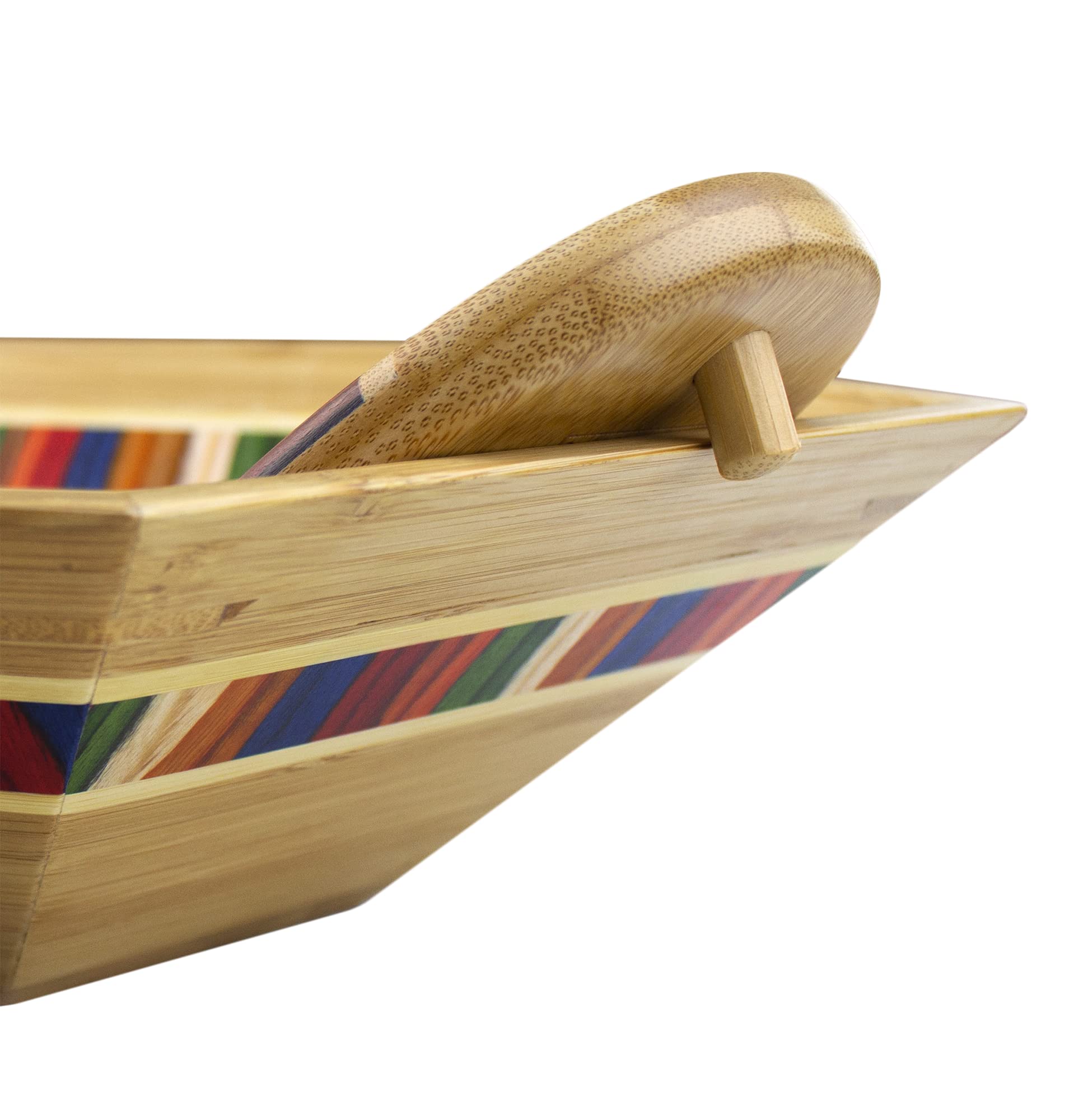 Totally Bamboo 14" Marrakesh Salad Serving Bowl with Salad Hands, Birch Wood, Large, Model 20-9571