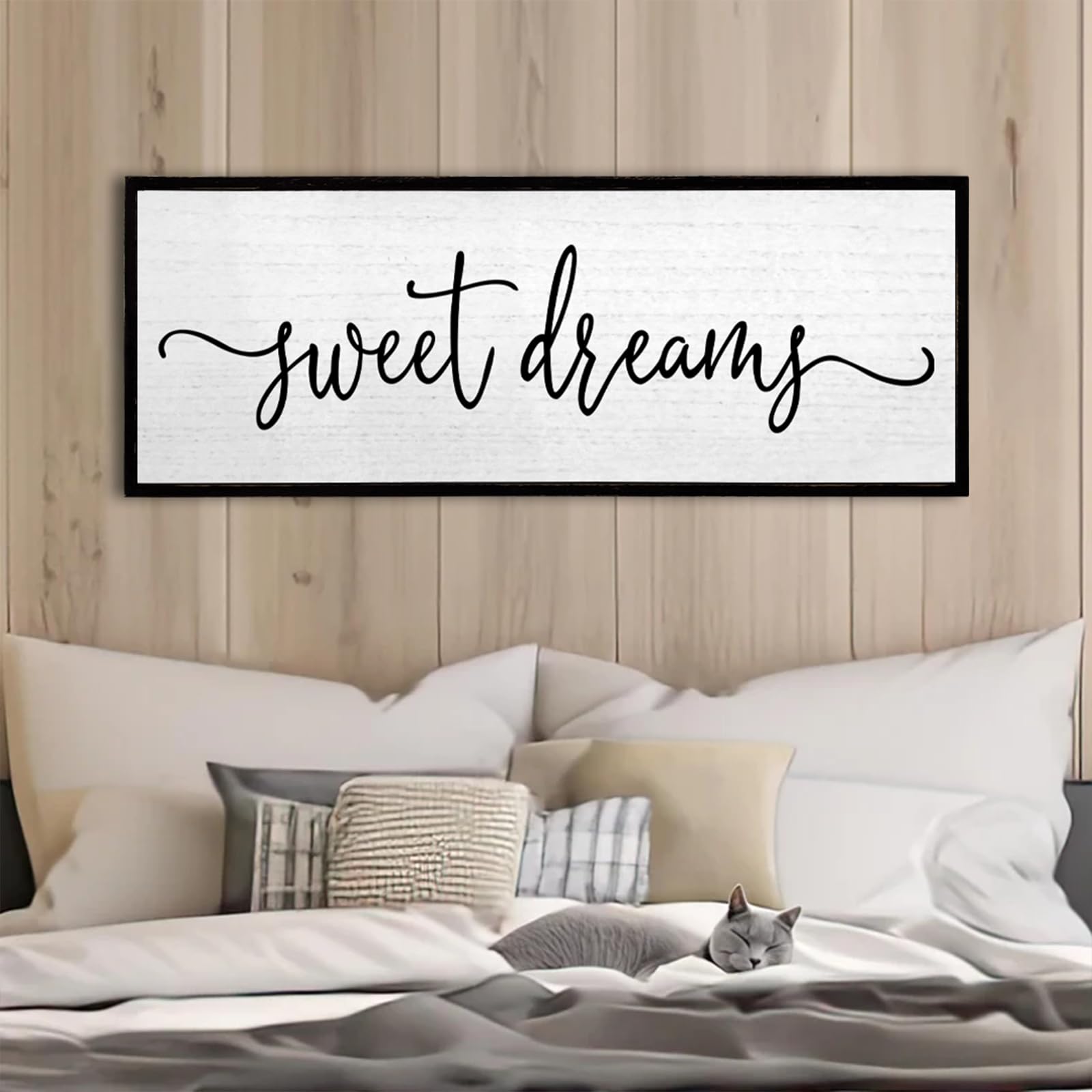 Sweet Dreams Wall Decor Above Bed Sign 24    10   Large Wood Framed Master Bedroom Guest Room Sweet Dreams Signs Farmhouse Rusti