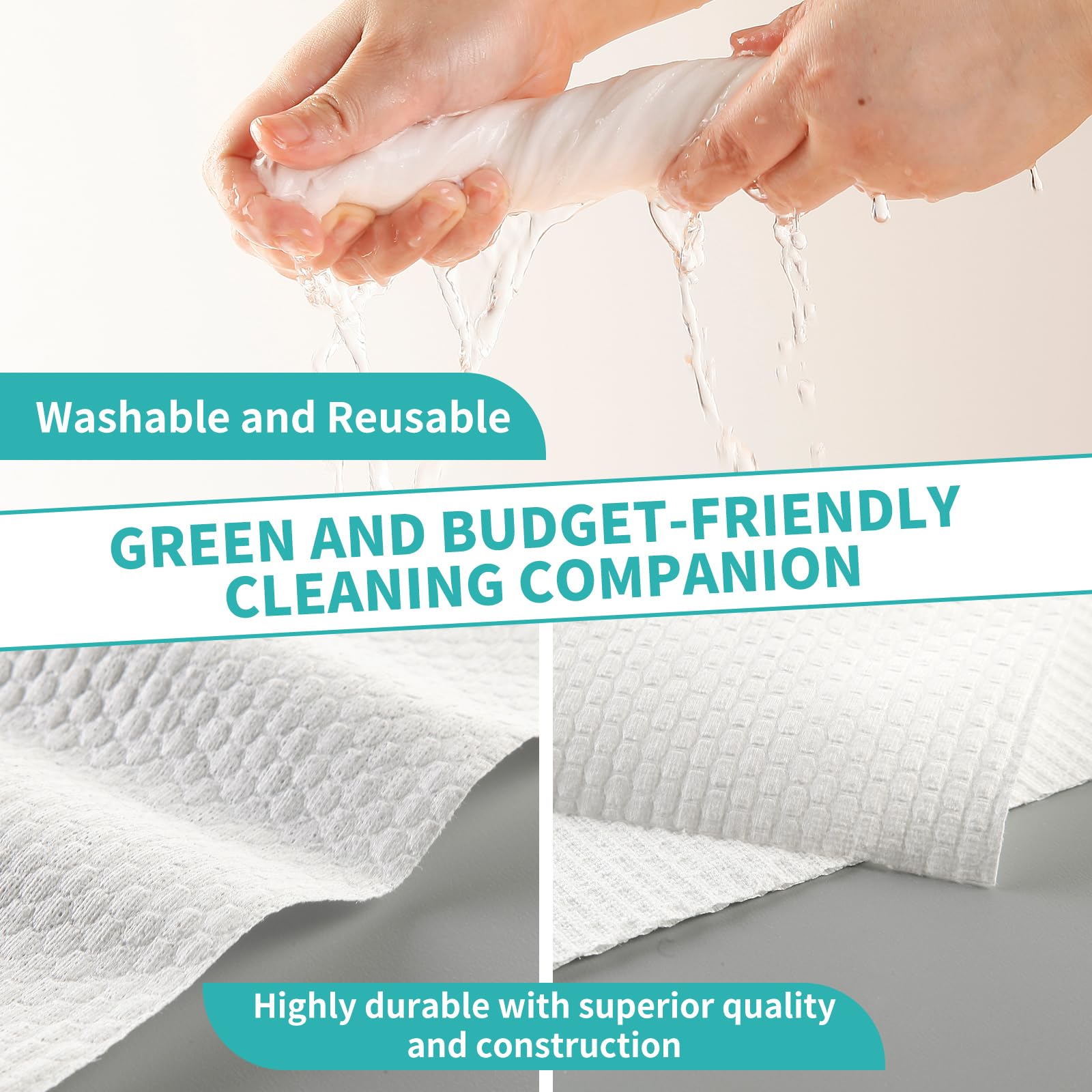 Tonlea Paper Towels 4 Rolls 200 Sheets, Washable And Reusable Paper Towels Rolls For Kitchen And Daily Use, Safe Pp- Wood Pulp C