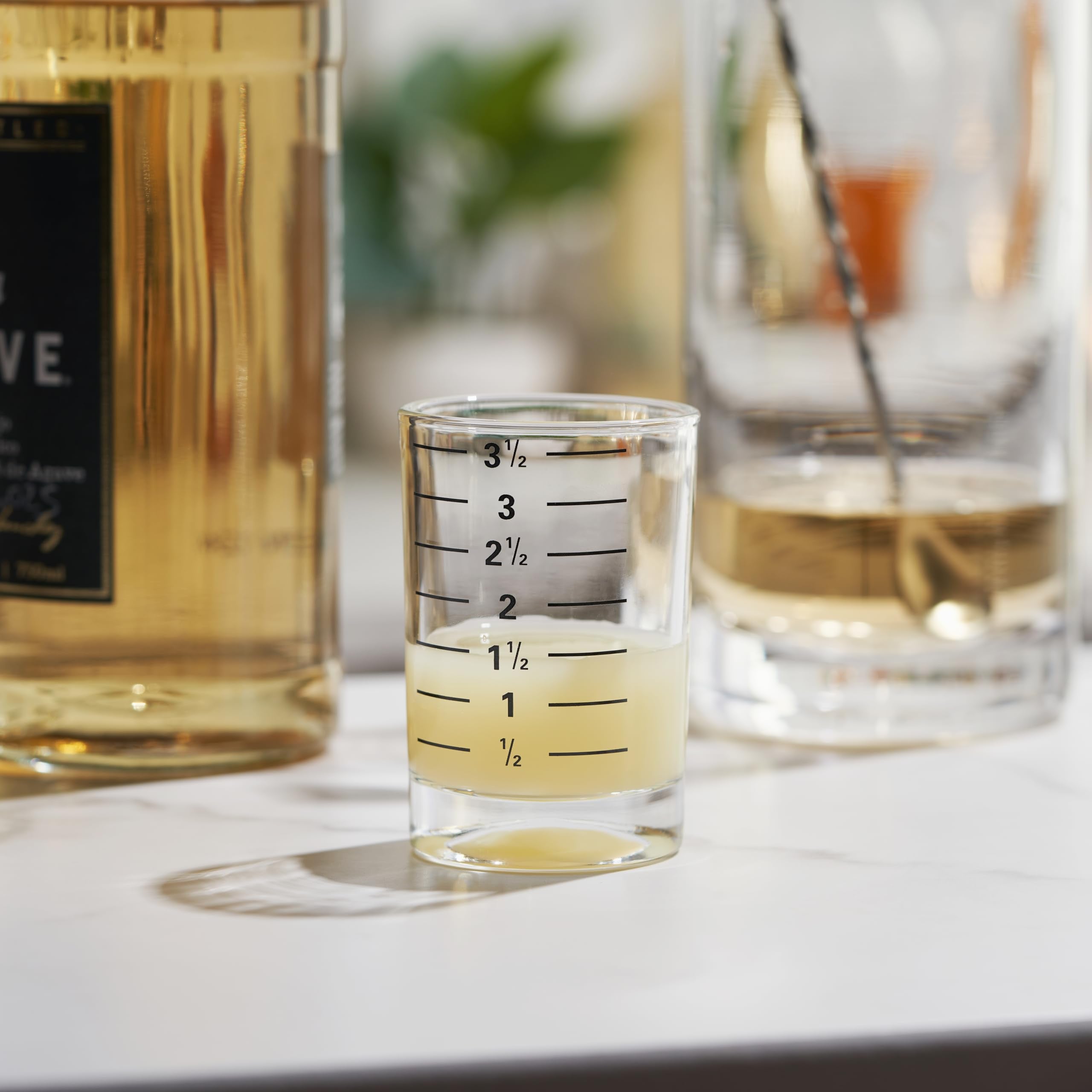 True Slam Tall Glass Shot Glasses, Prinked Half Oz. Measurements For Cocktails, Bar Accessory Cups, Party Shot Cups, 4Oz