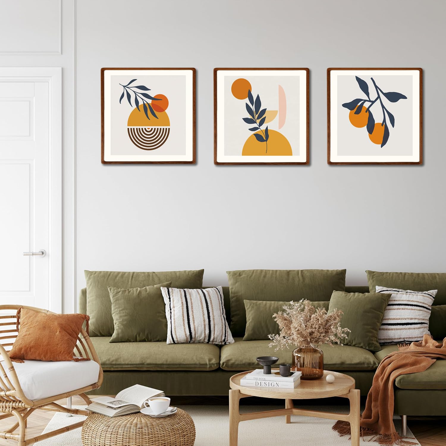 FLECHAZO 12x12 Frame, Natural Solid Walnut Wood 12x12 Picture Frame with Mat for 10x10 Photos, Square Wall Gallery Photo Frame f