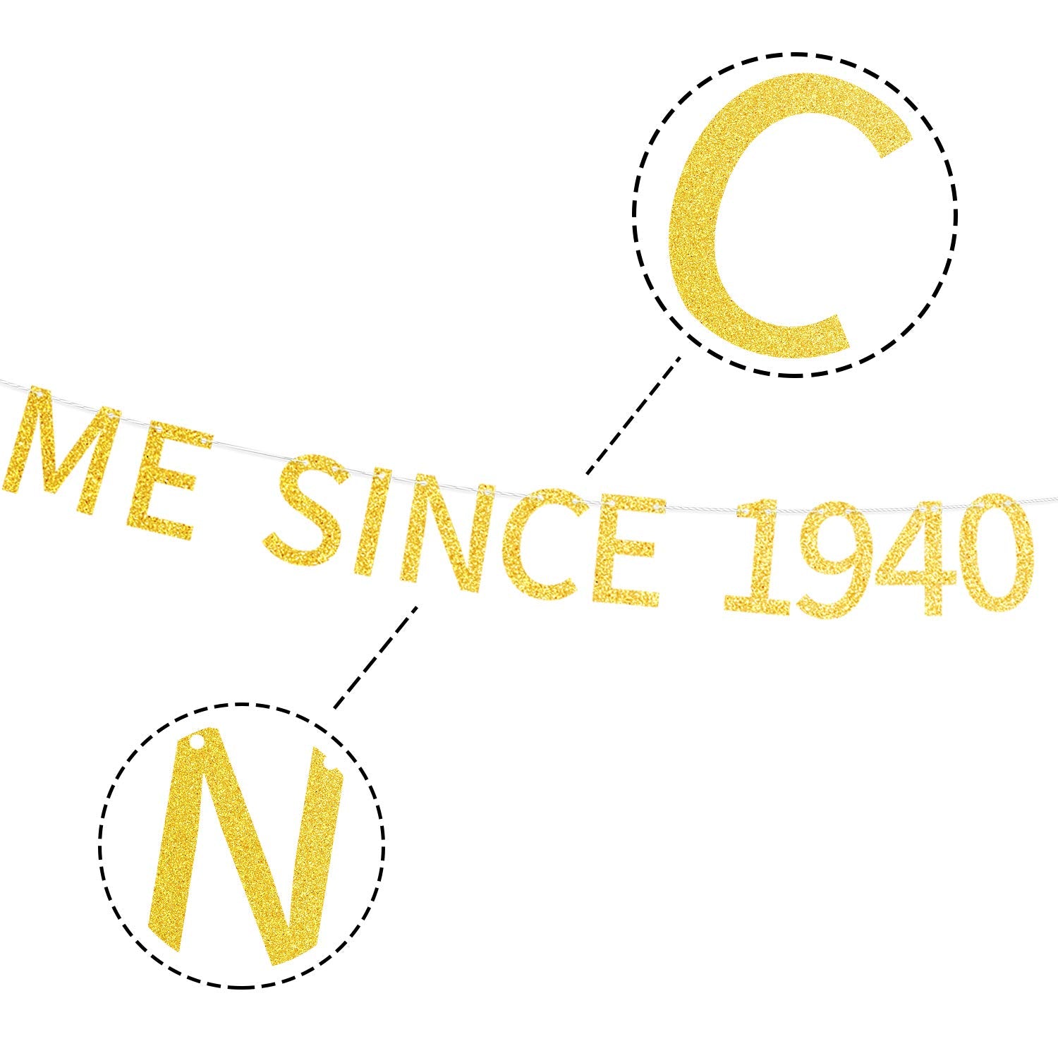 Awesome Since 1940 Pre-Strung Gold Glittery 84Th Birthday Banner 84 Eighty Four Years Old Birthday Party Decorations For Men Wom