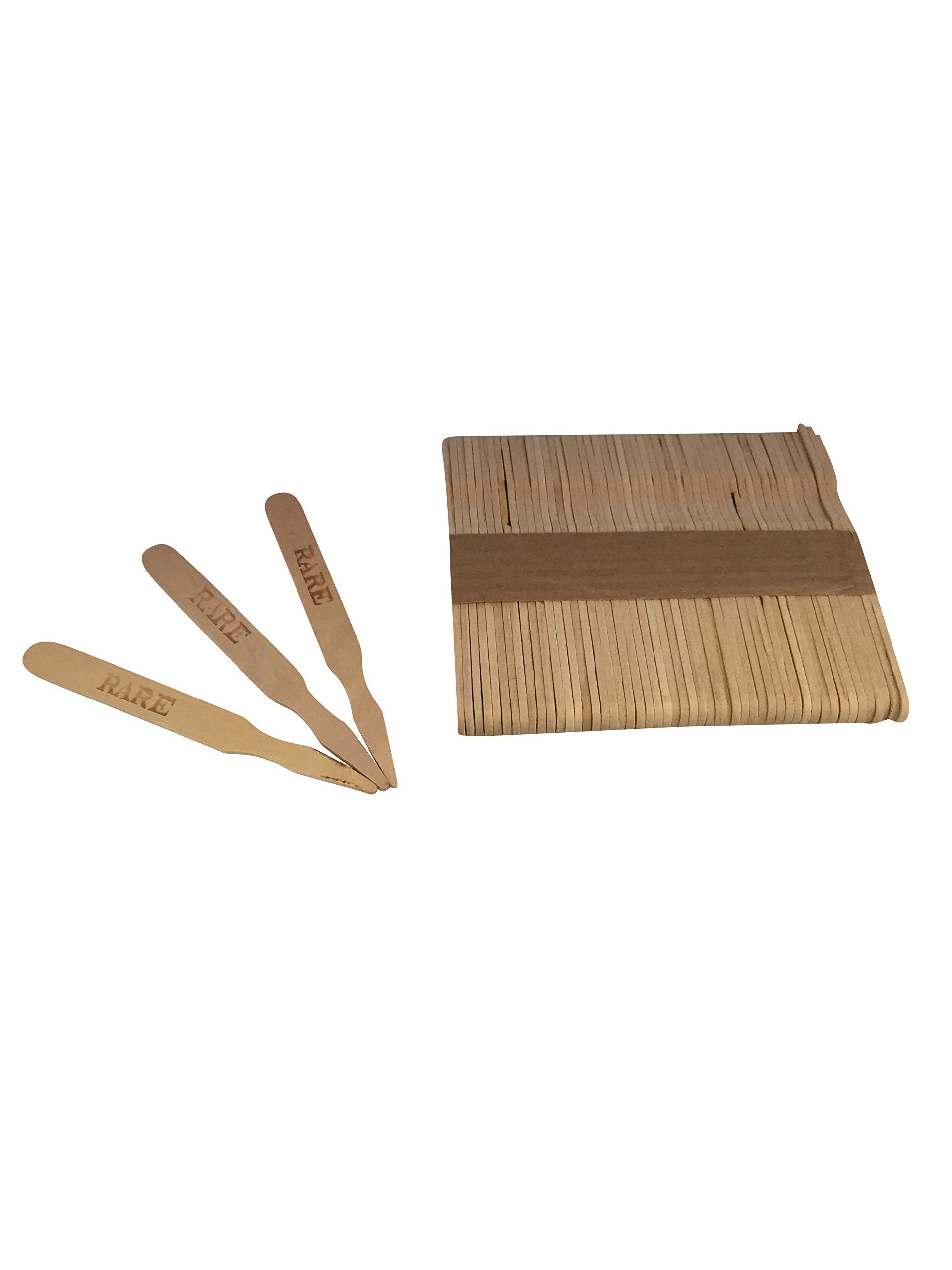 Kingseal 3.5 Inch Natural Birch Wood Steak Markers, Heat Stamped, Rare - 500 Per Box, 10 Boxes Per Case (5,000Pcs Total)
