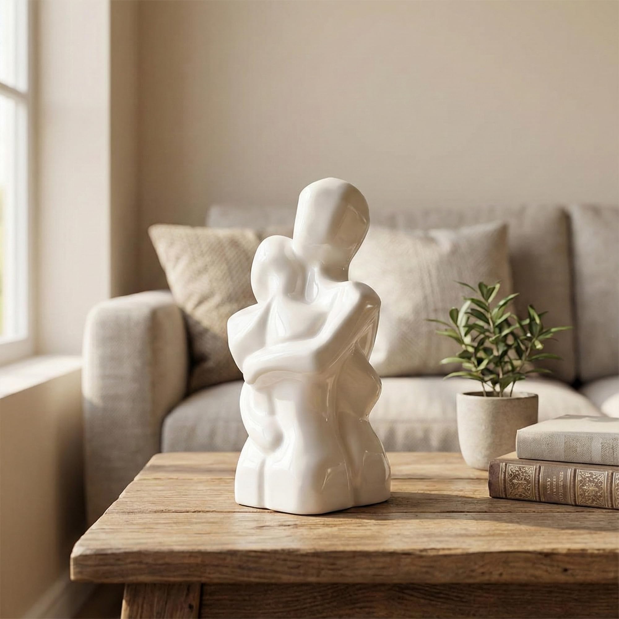 Craftvatika Romantic Couple Showpiece, Home Decoration Items For Living Room, Ceramic Showpiece For Home Decor, Home Decor Items