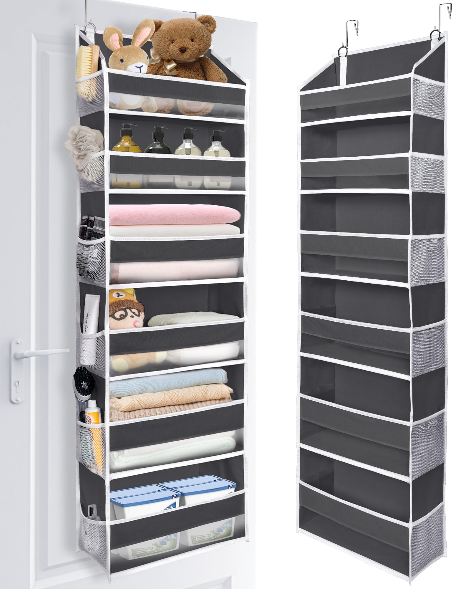 Ulg Over The Door Organizer With 6 Large Pockets 12 Side Pockets, 50Lbs Weight Capacity Door Hanging Organizer For Bedroom, Bath