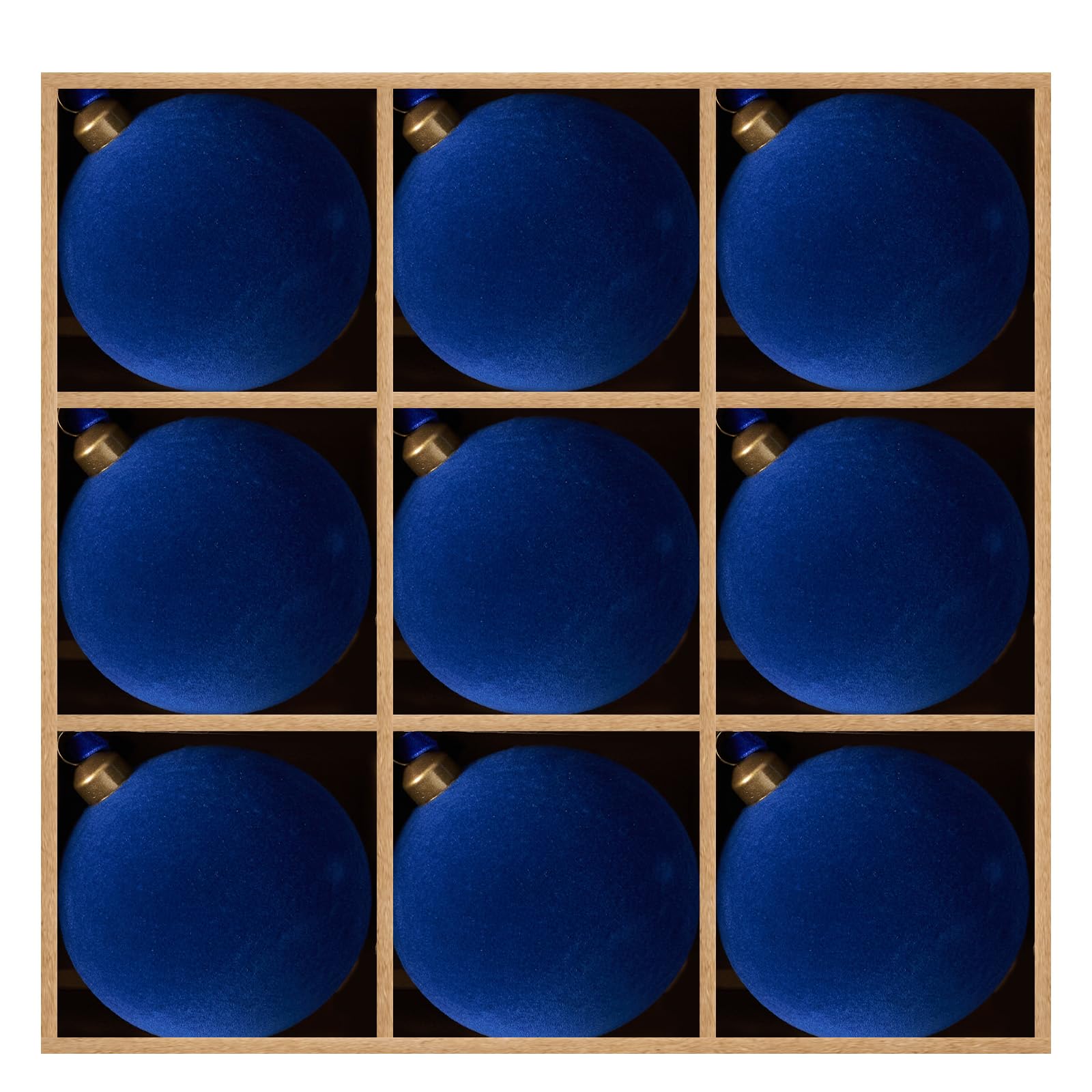 DN DECONATION Christmas Tree Ornaments Set of 9, Blue Velvet Decorative Hanging Ball Ornaments, 3.14    Plastic Christmas Ball f