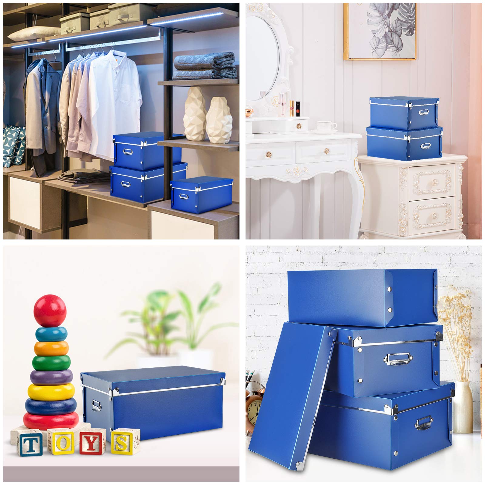 Seekind Photo Boxes Storage, Storage Boxes With Lids And Handles, 3 In 1 Set, Multiple Size(Smallmediumlarge) Plastic Box For Ph