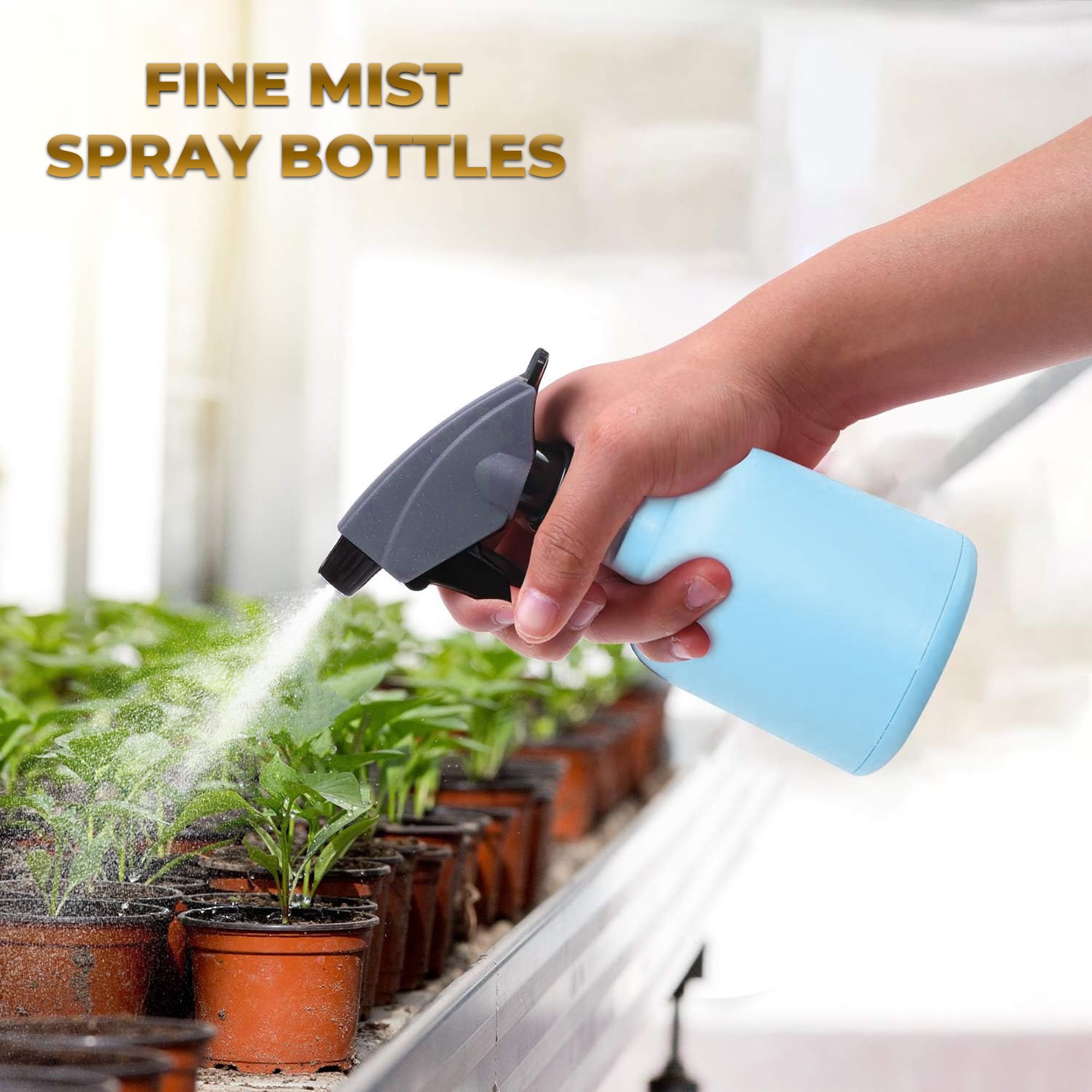 Fze Spray Bottles Pack Of 2, 20 Oz/600Ml Portable Plant Spray Bottle, Empty Spray Bottle With Ajustable Nozzle, Plant Mister Sui