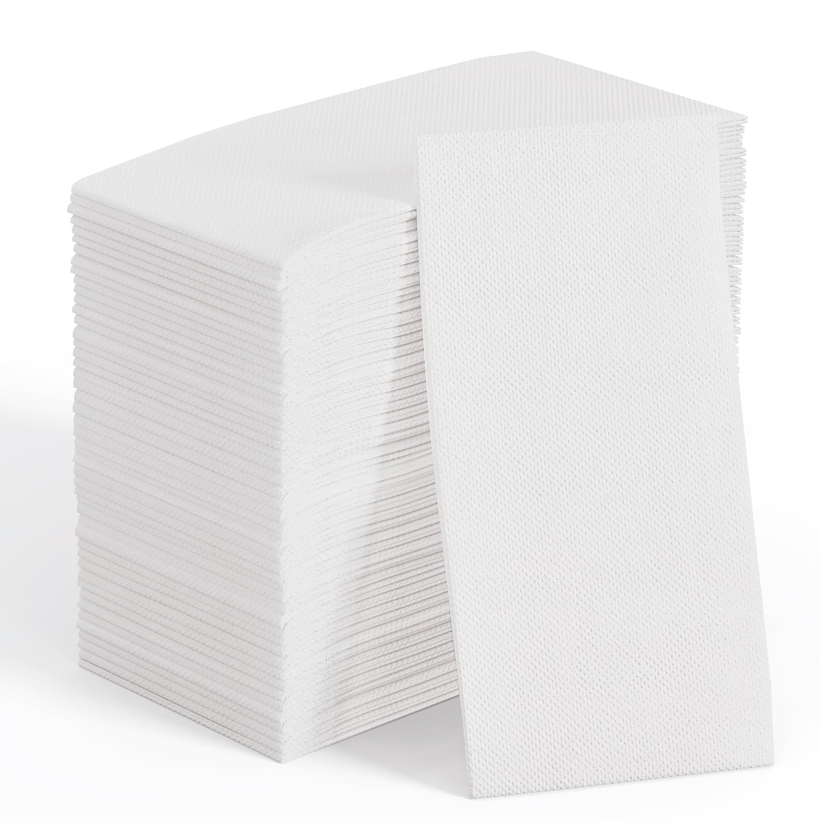 Jolly Chef 200 Pack Disposable Paper Napkins, Soft Bathroom Napkins For Guests, 2-Ply White Paper Hand Towels For Halloween, Wed