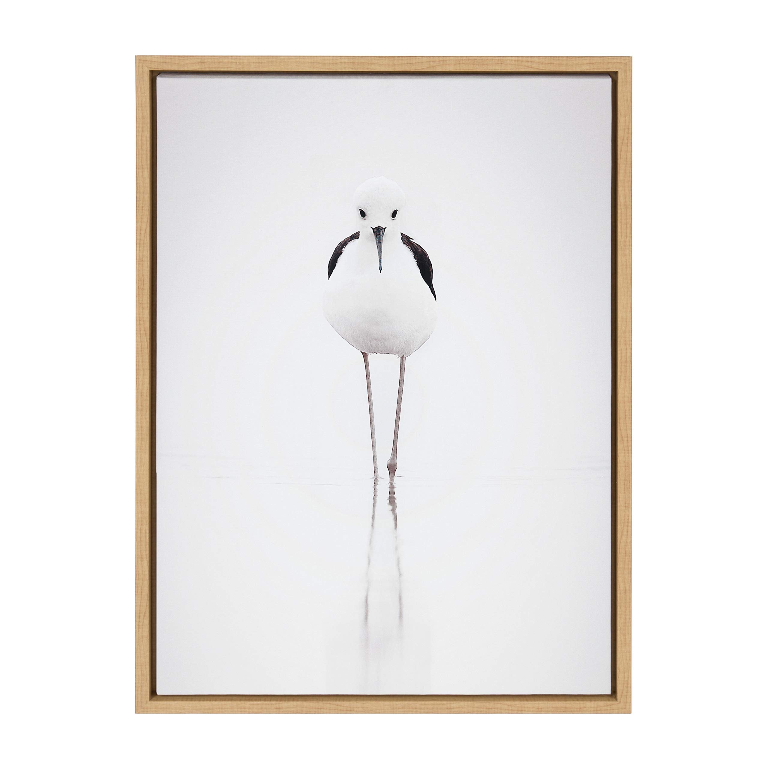 Kate And Laurel Sylvie Seagull Framed Canvas Wall Art By Simon Te Of Tai Prints, 18X24 Natural
