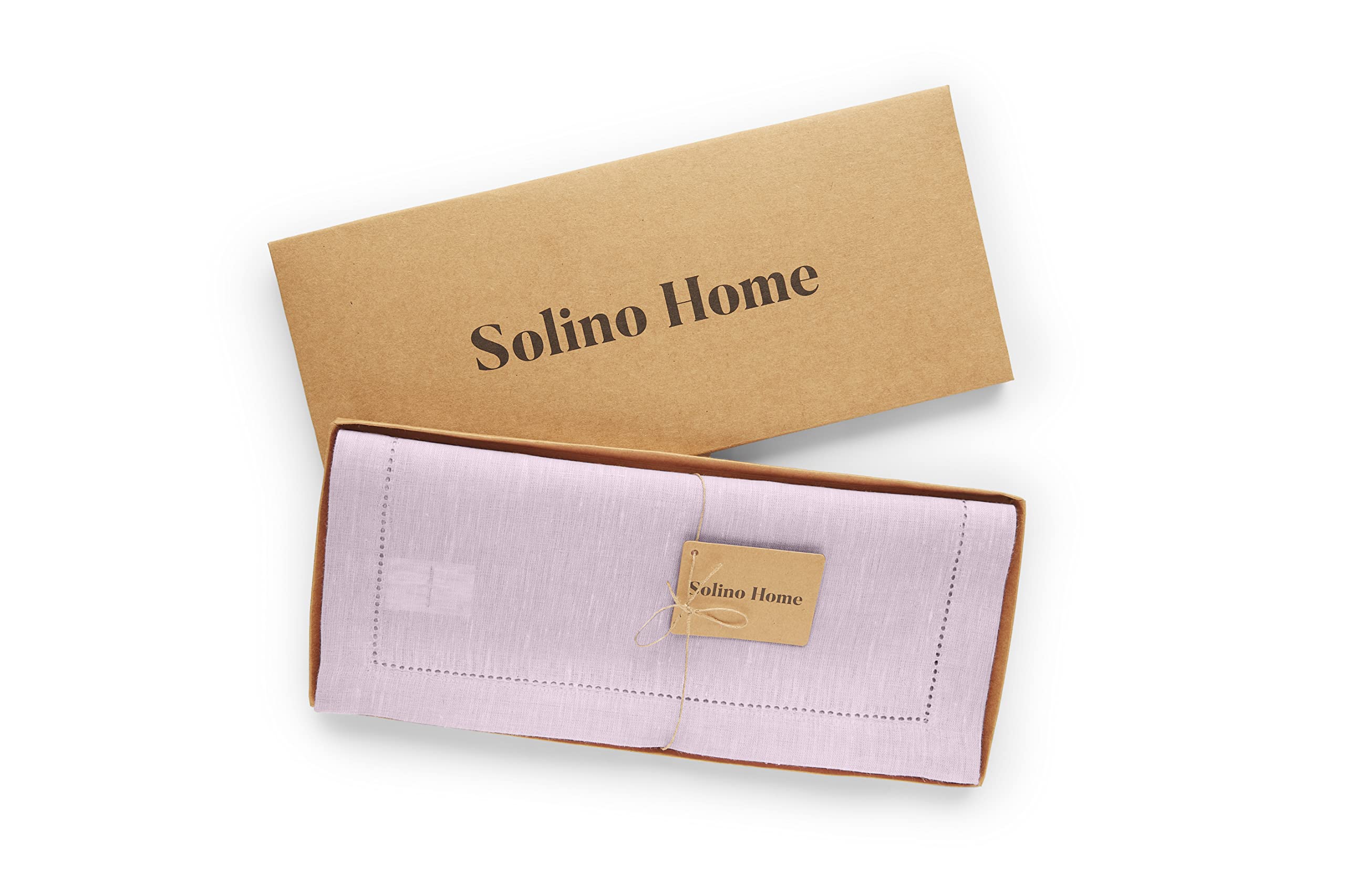 Solino Home Pure Linen Table Runner - Bubblegum Pink 14 x 108 Inch - 100% Linen Fabric Table Runner for Spring  Summer  Dining - Milan  Machine Washable and Handcrafted from European Flax
