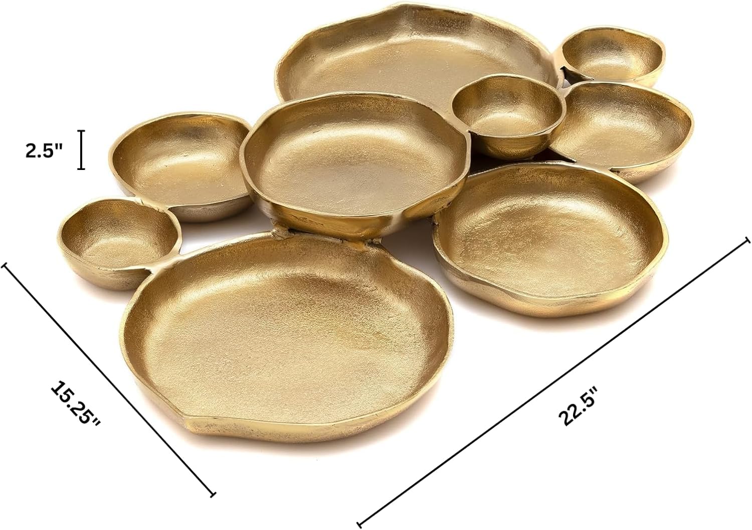 Cluster Decorative Bowls, Bright Gold Brass - Decoration, Snack Tray Bowl