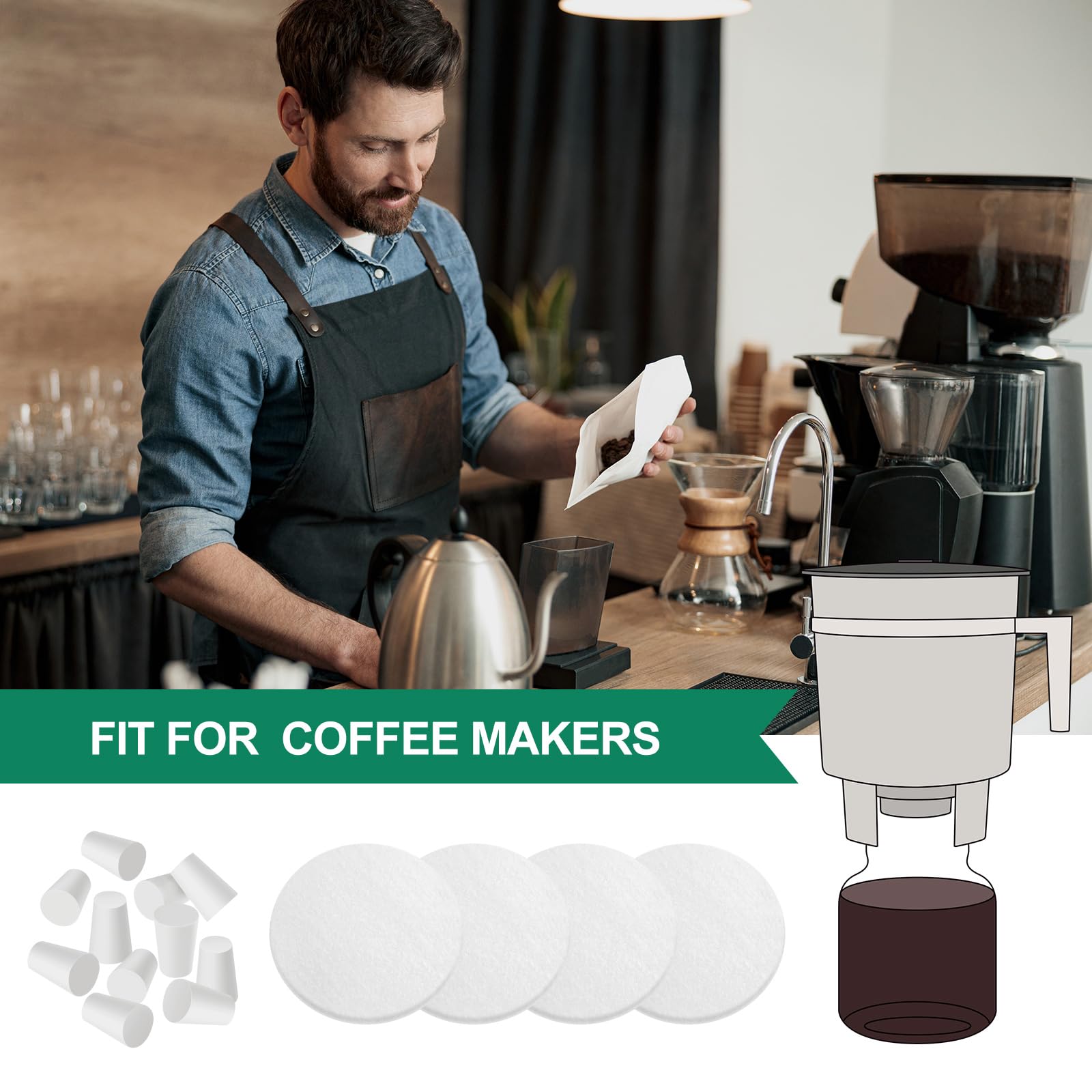 20 Pack Cold Brew Coffee Filters Include 8 Coffee Filter 12 Reusable Coffee Filter Replacement Rubber Stoppers Kit for Cold Brew System