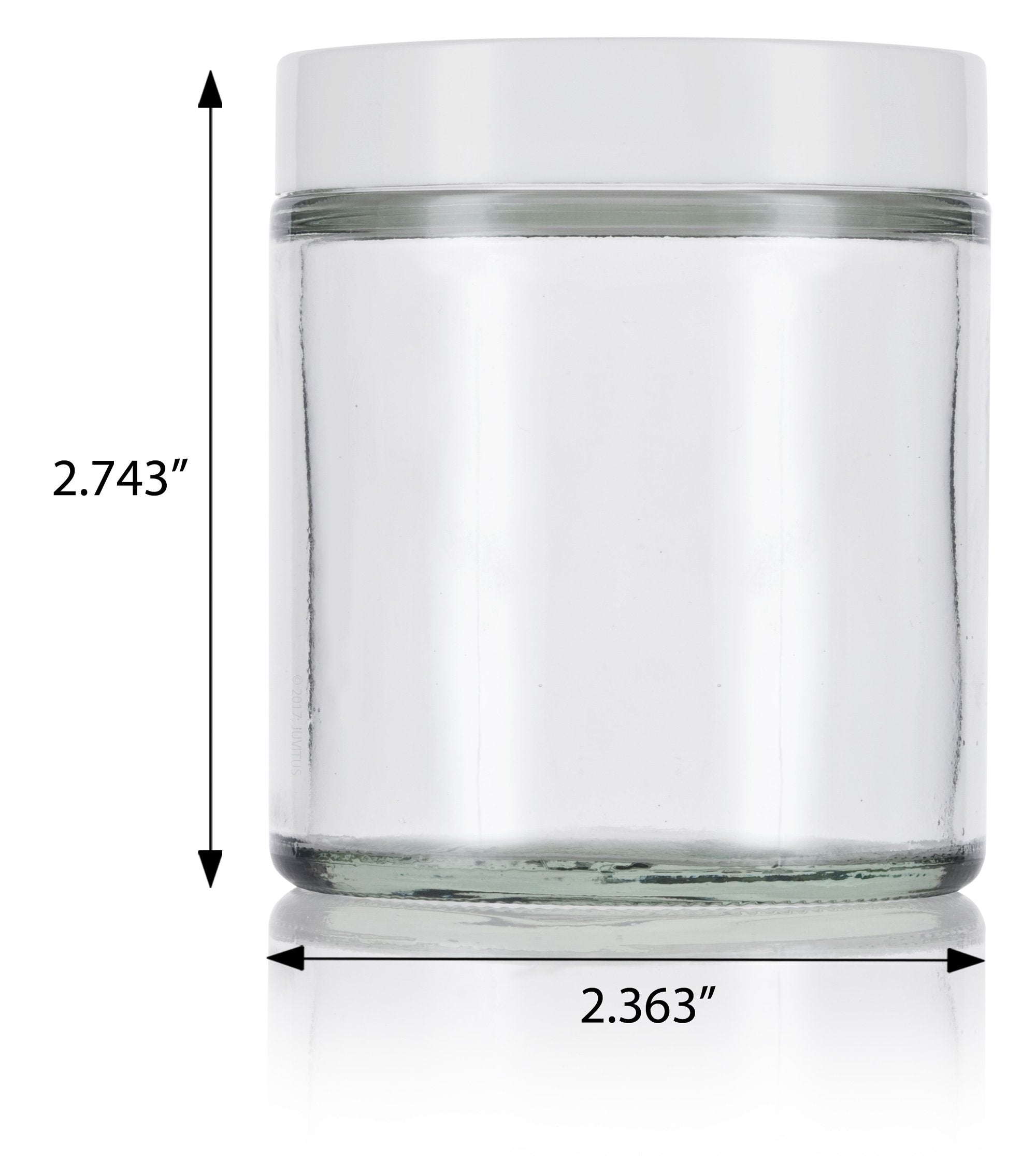 4 Oz / 120 Ml Clear Thick Glass Jar With White Smooth Lids (6 Pack)