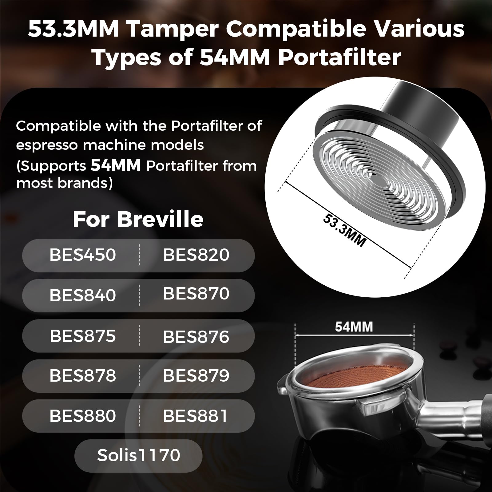 Ikape V5 53.3Mm Impact Espresso Tamper, Coffee Tamper With 15Lb / 25Lb / 30Lb Replacement Springs, Espresso Tamper With Sound Fe