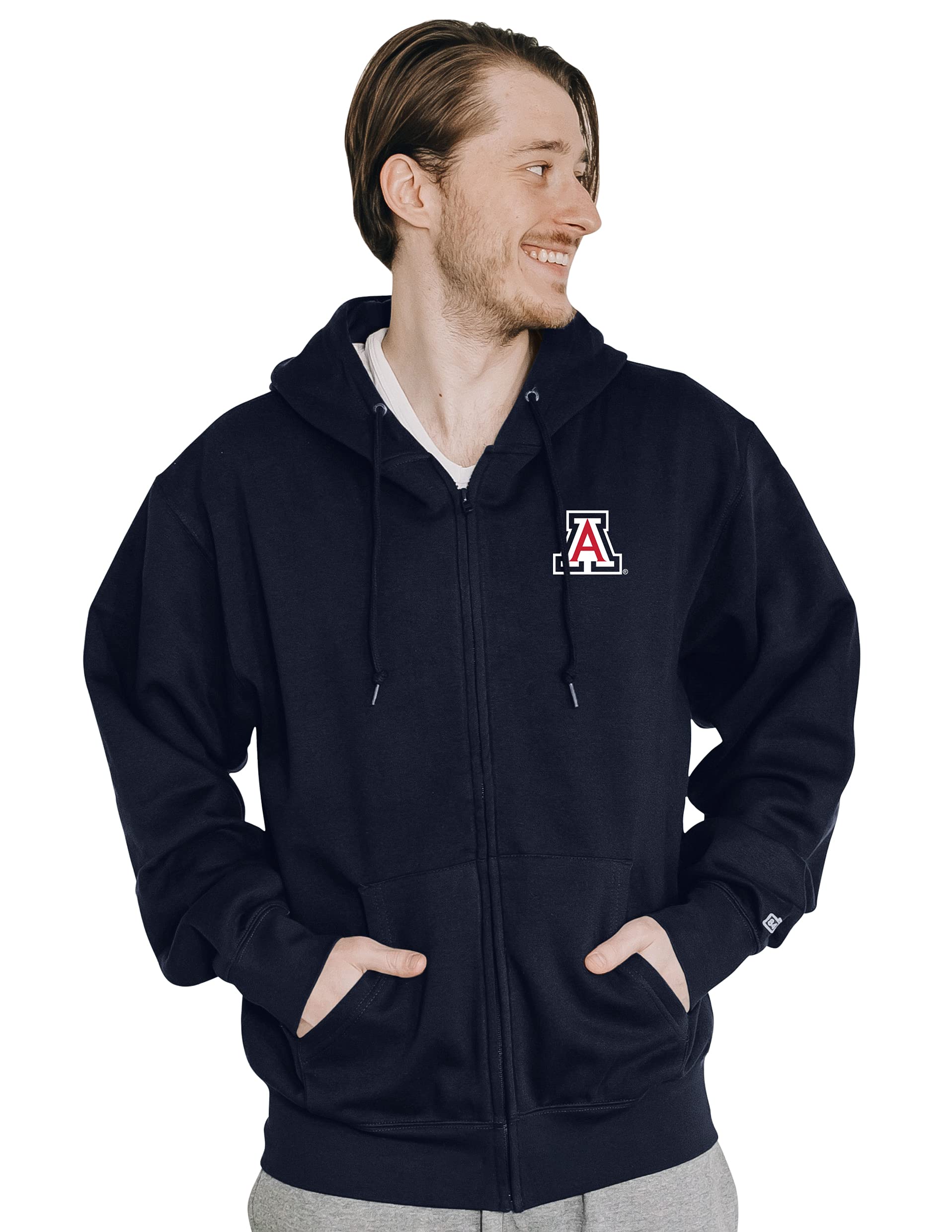 Blue 84 Mens Arizona Wildcats Full Zip Hoodie Icon, Team Color, Large