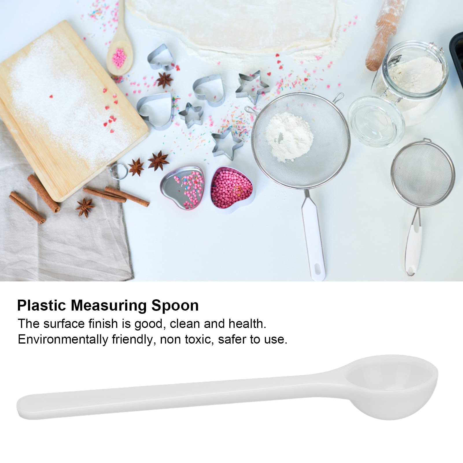 Measuring Spoons, 100Pcs 2Ml/1G Plastic Measuring Spoons Set, Long Handle Scoop, Small Tablespoon Measurement Spoon Set, Shatter