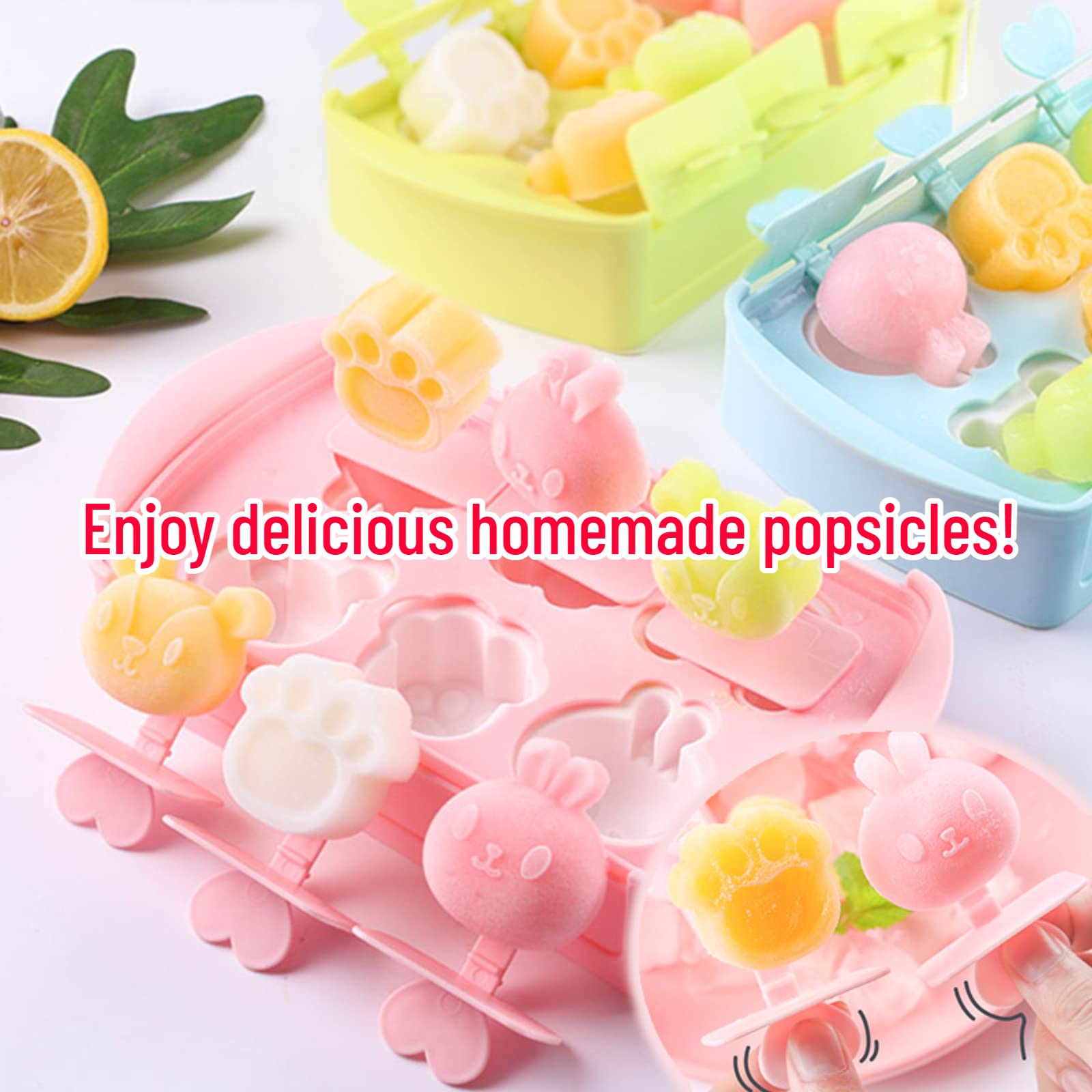 Mini Popsicles Molds For Kids Baby Cute Animal Shapes 6 Pieces Ice Pop Maker Bpa Free Silicone Ice Cream Making Homemade Diy Set
