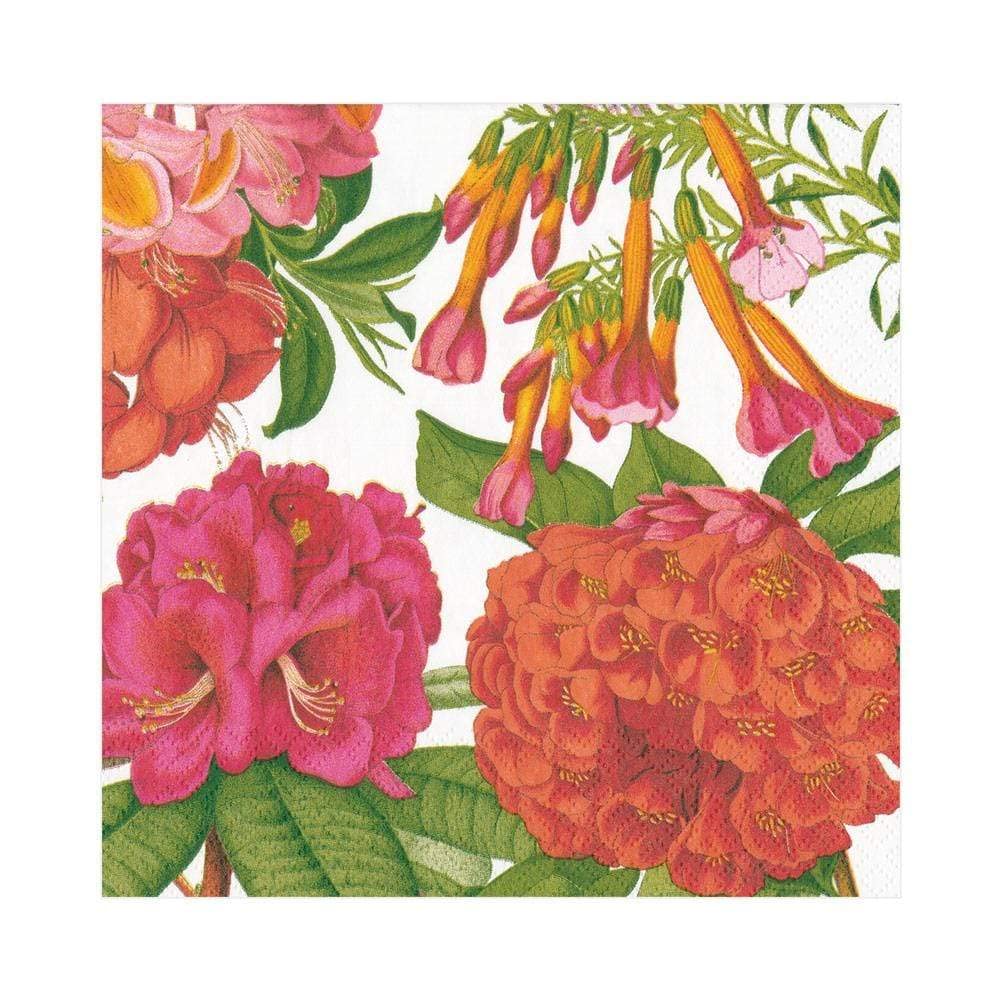Caspari Jefferson 'S Garden Study Paper Luncheon Napkins In White - Two Packs Of 20