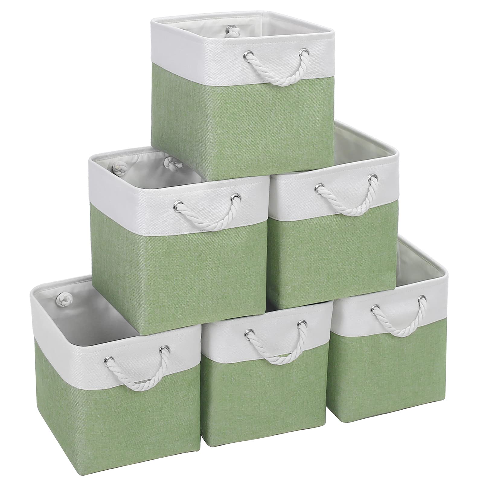Finishingbo Fabric Cubes Storage Basket, 6 Pack 11X11 In With Handles Foldable Cube Storage Bins, For Shelves, Home, Office, Nur