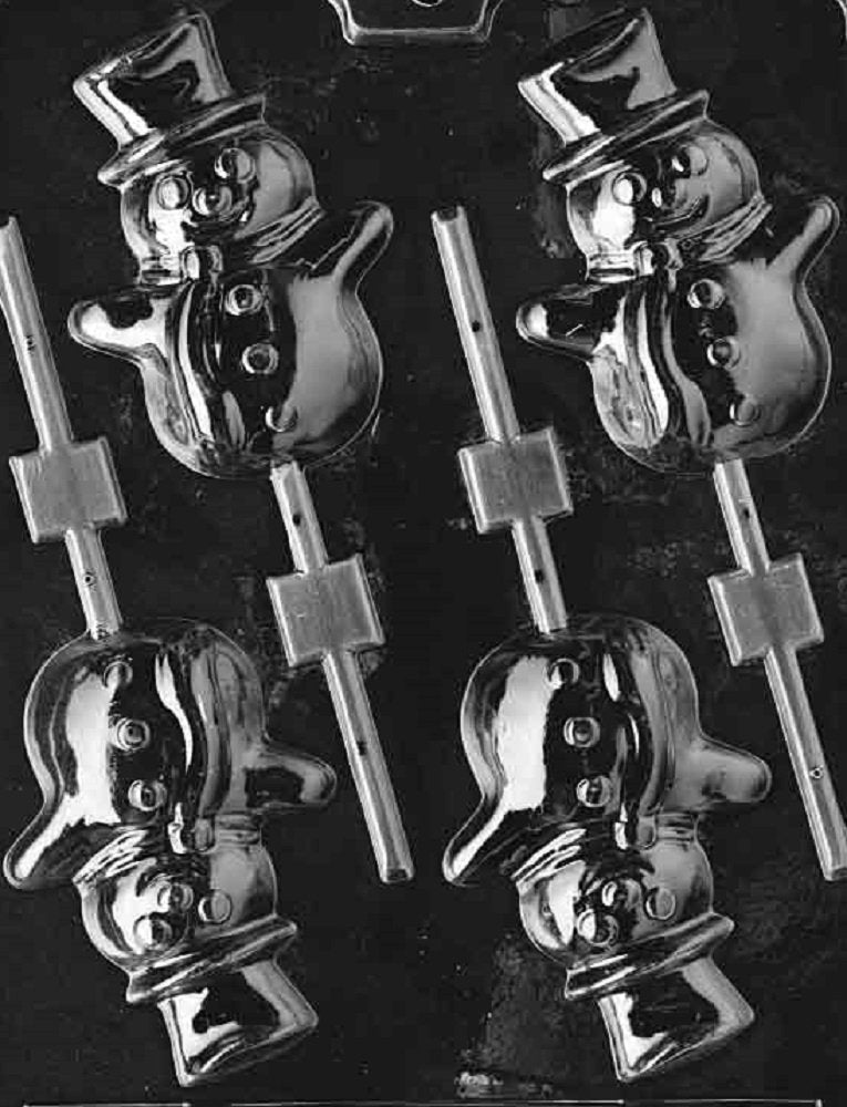 Grandmama'S Goodies C086 Christmas Snowman Lollipop Chocolate Candy Soap Mold With Exclusive Molding Instructions