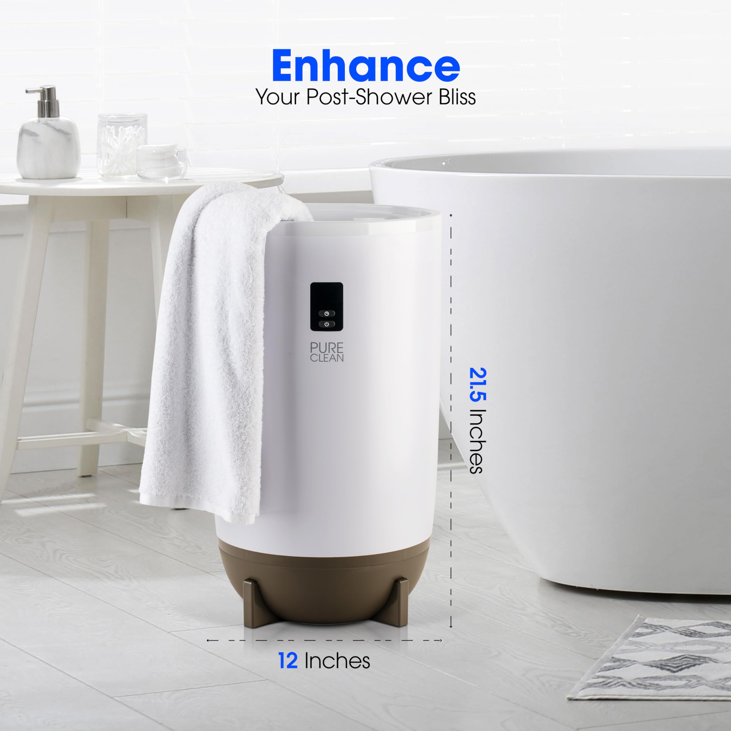 Pureclean Towel Warmers Bucket, With Customized Fragrance For Spa And Bathroom, Luxury Towel Heater Gifts For Him & Her, Auto Sh