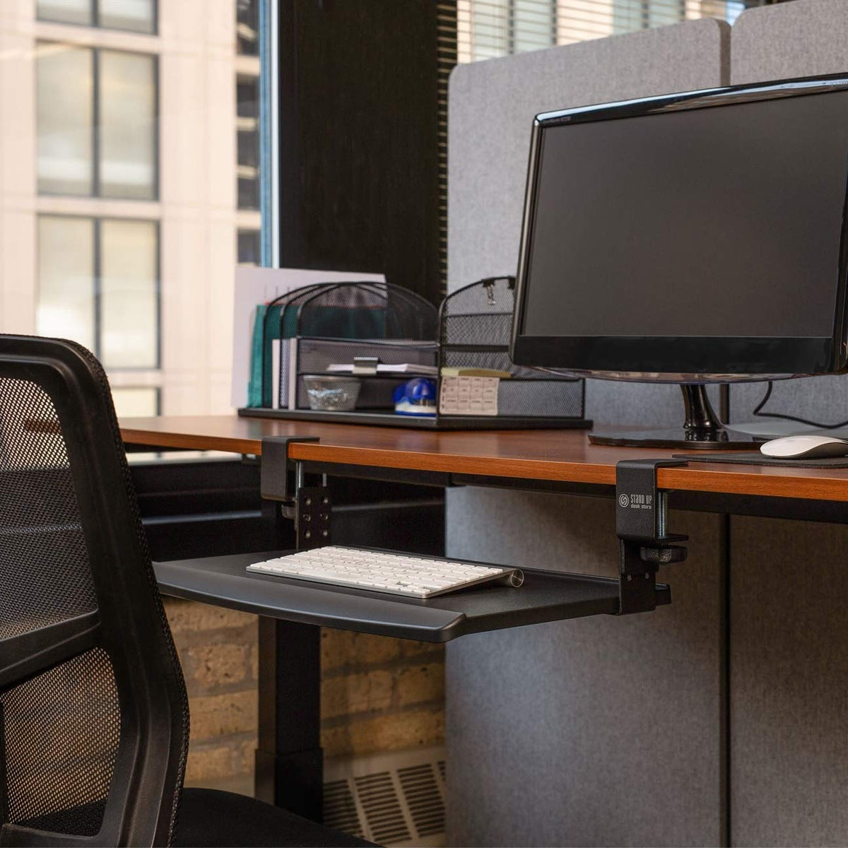 Stand Up Desk Store Large Clamp-On Retractable Adjustable Height Under ...