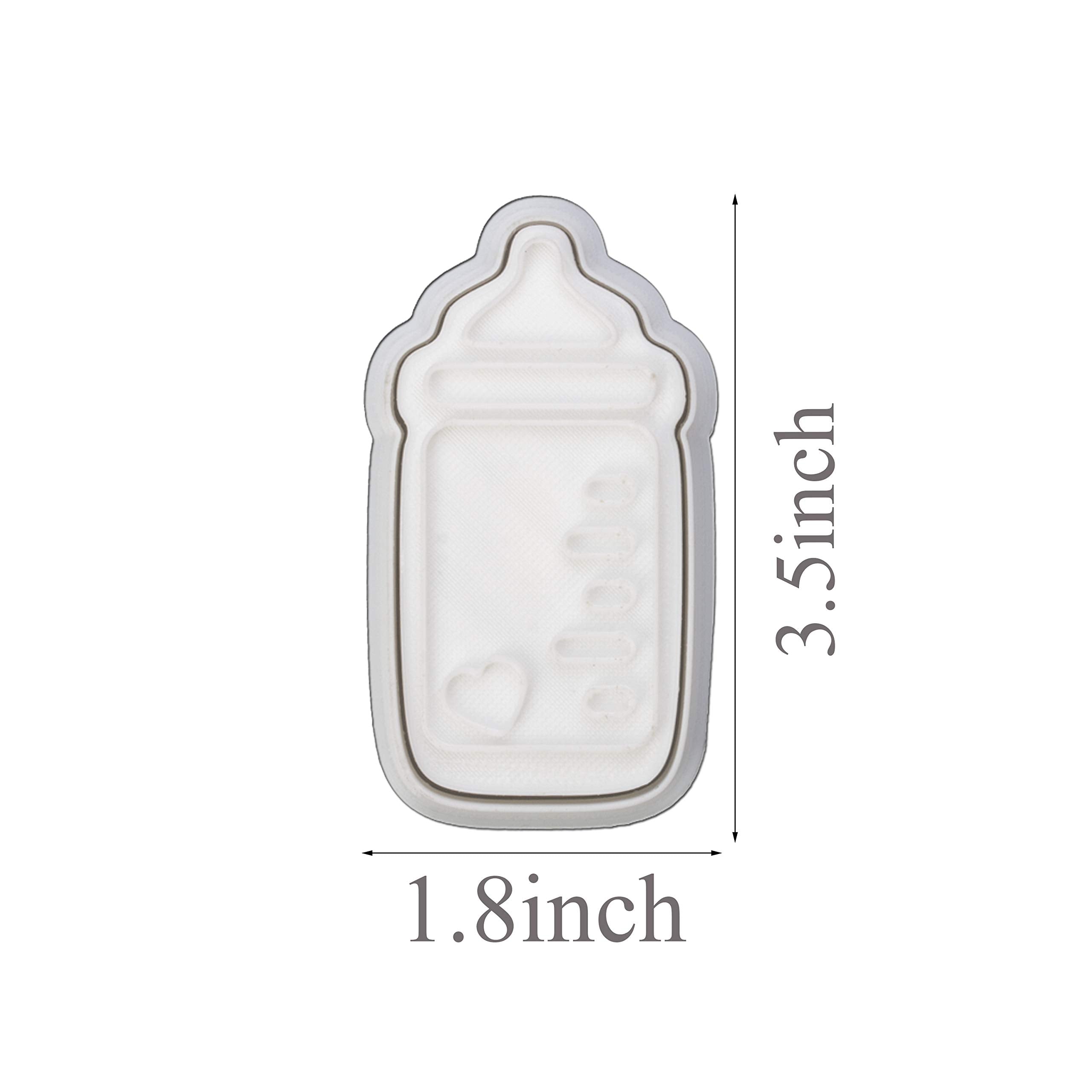 Mostop 3D Cookie Cutter With Baby Bottle Stampers Baby Shower Cake Mold Fondant Decorating Tools Diy Mold For Sugar Craft Baking