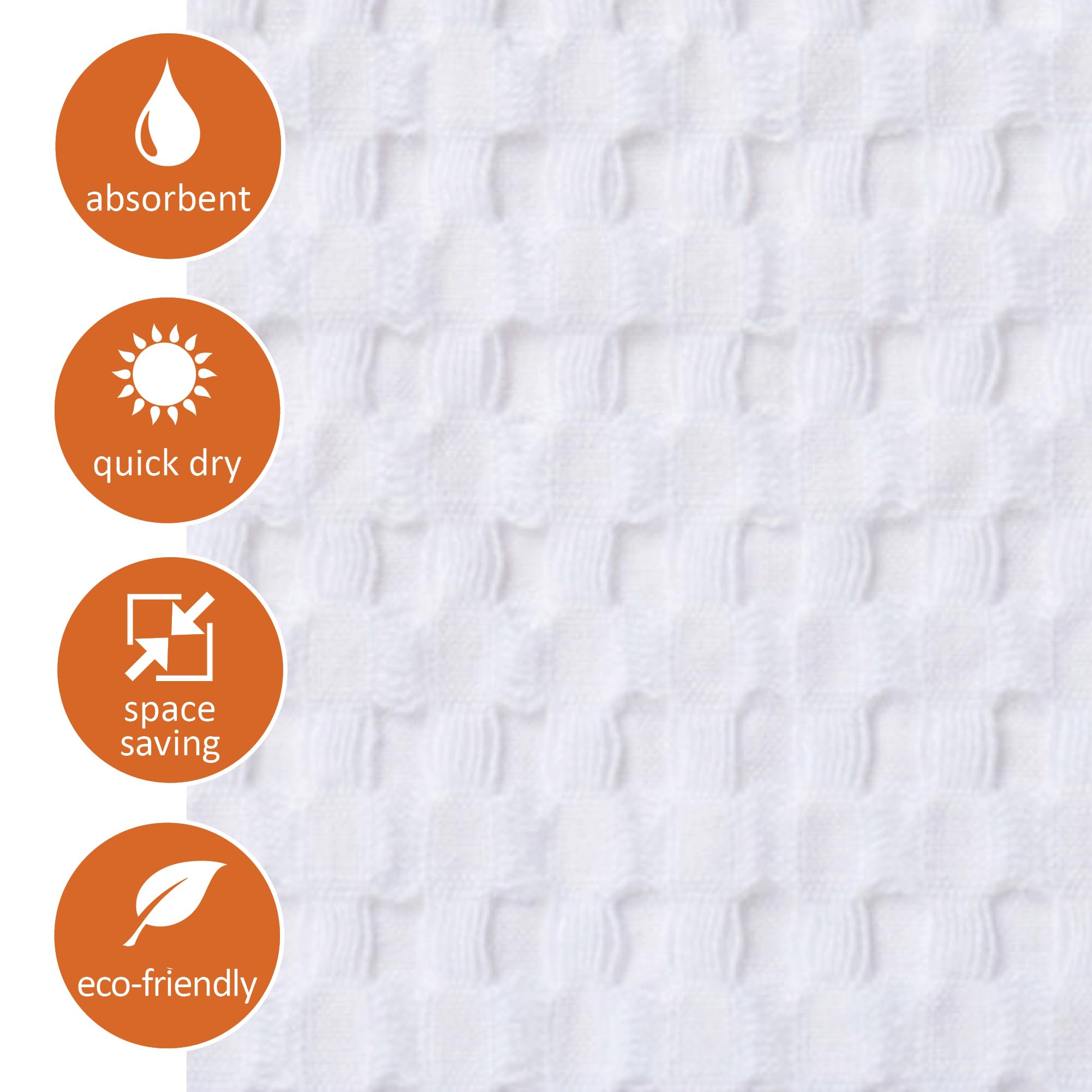 Gilden Tree Waffle Towels Quick Dry Lint Free Thin 2 Pack Bath Towel, Modern Style (White)