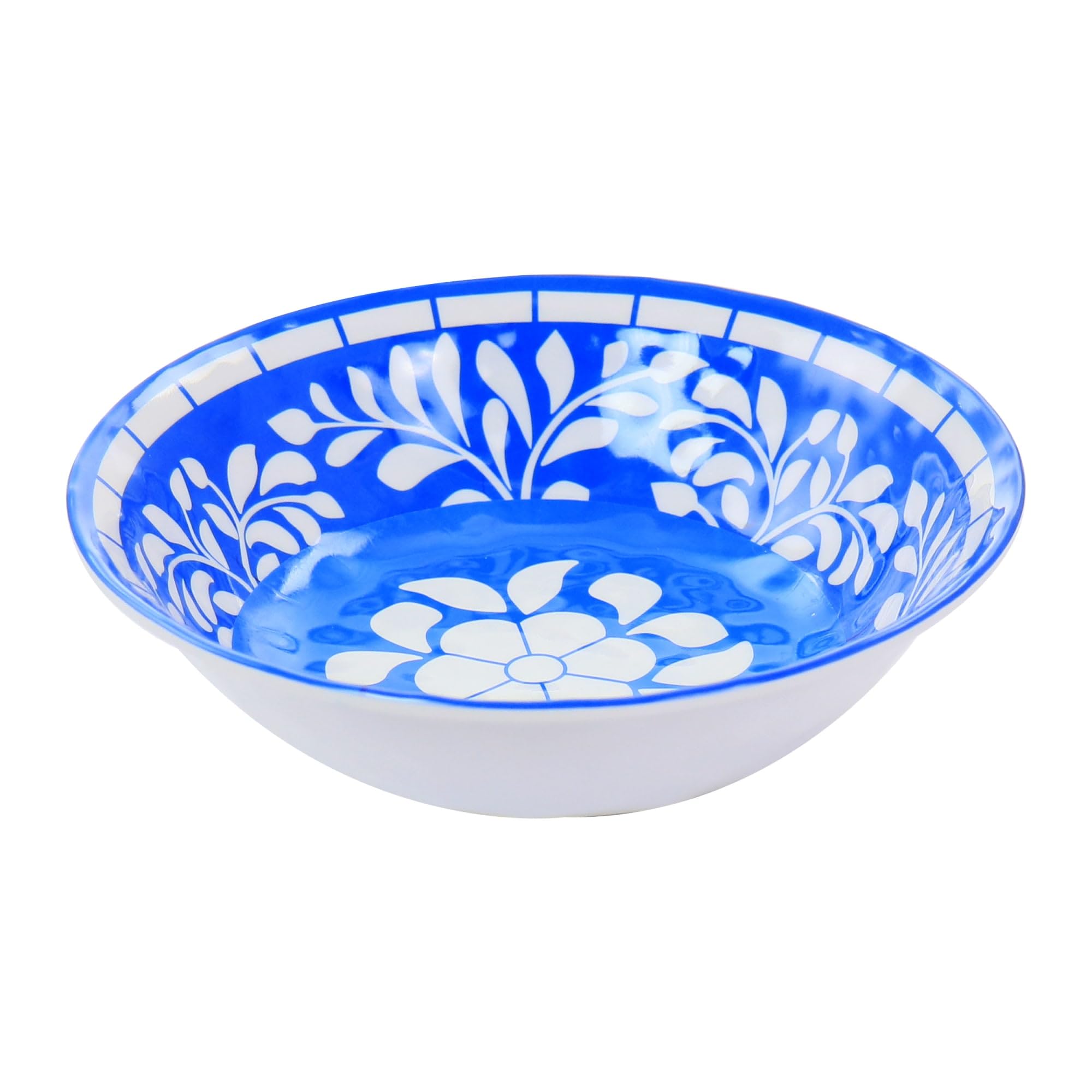 Elama EL-N Elly Collection Melamine Dinnerware Set, 12 Piece, Blue