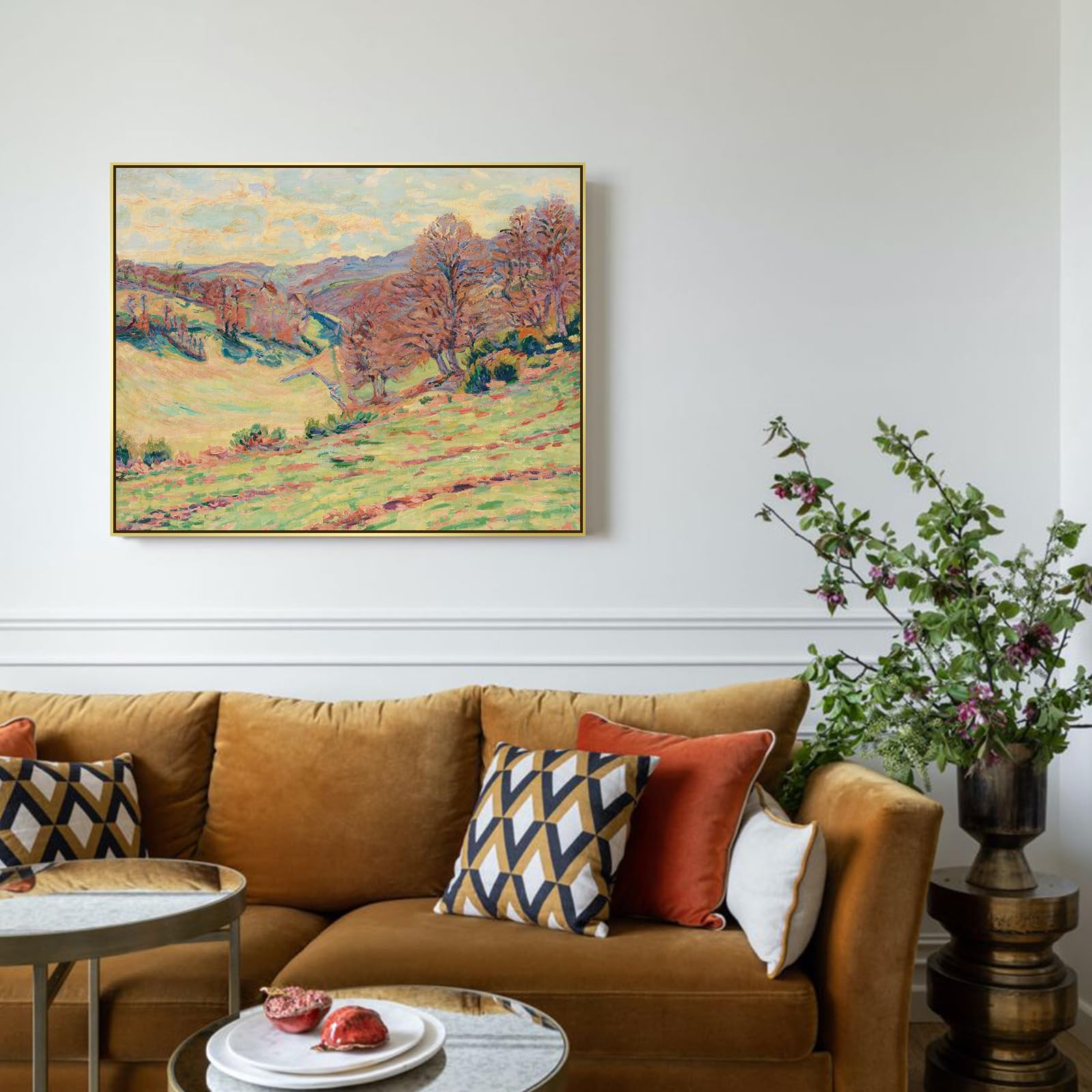 FOLKOR Canvas Floater Frame for 24x30 Oil Paintings  DIY Metal Canvas Frame with 1.5'' Deep  Floating Frame for Canvas Prints Wall Art/Portrait/Landscape Living Room Bedroom Kitchen Decor (Gold)