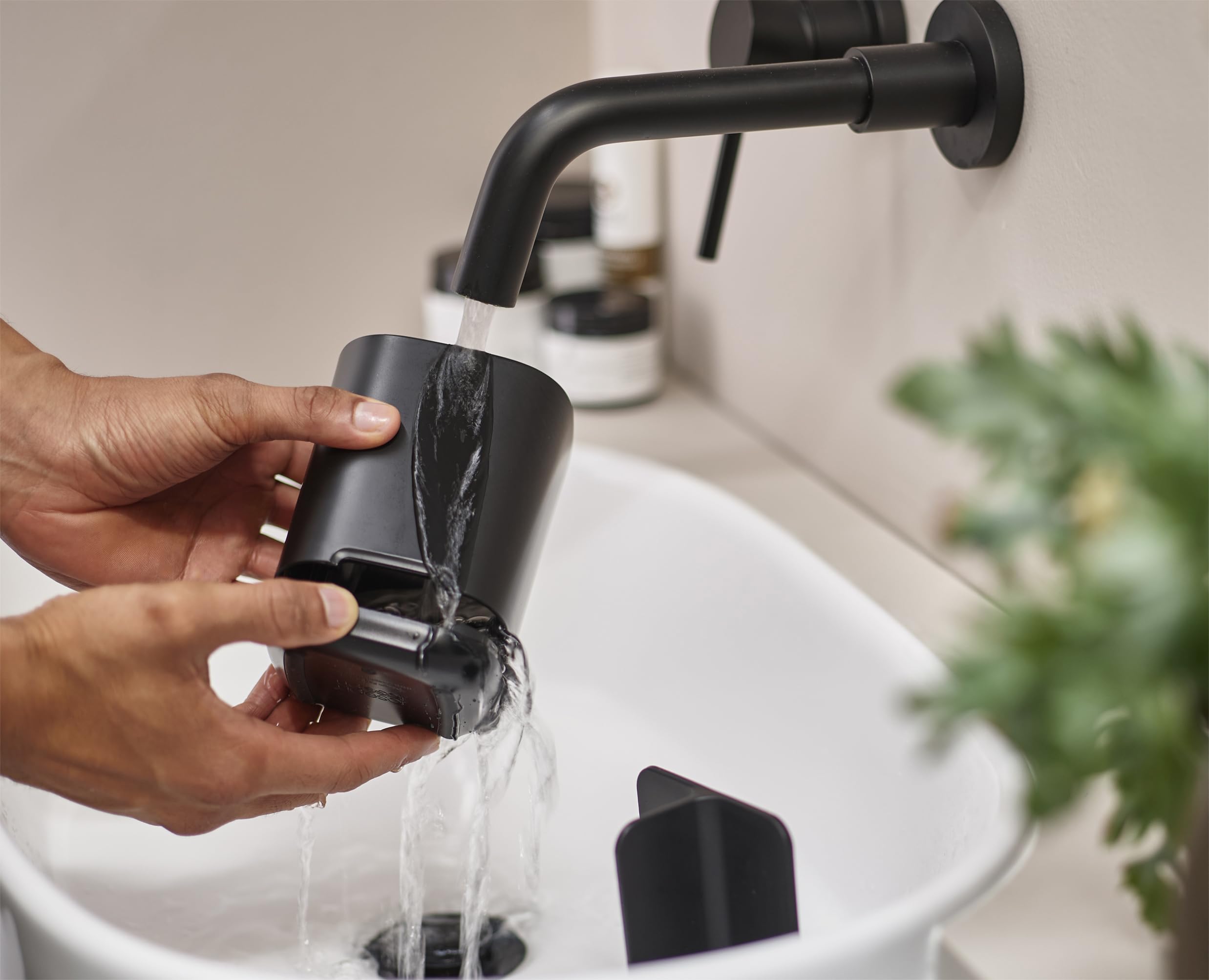 Joseph Joseph Easy-Store - Toothbrush Holder Caddy, Bathroom Storage, Compact, Matt Black