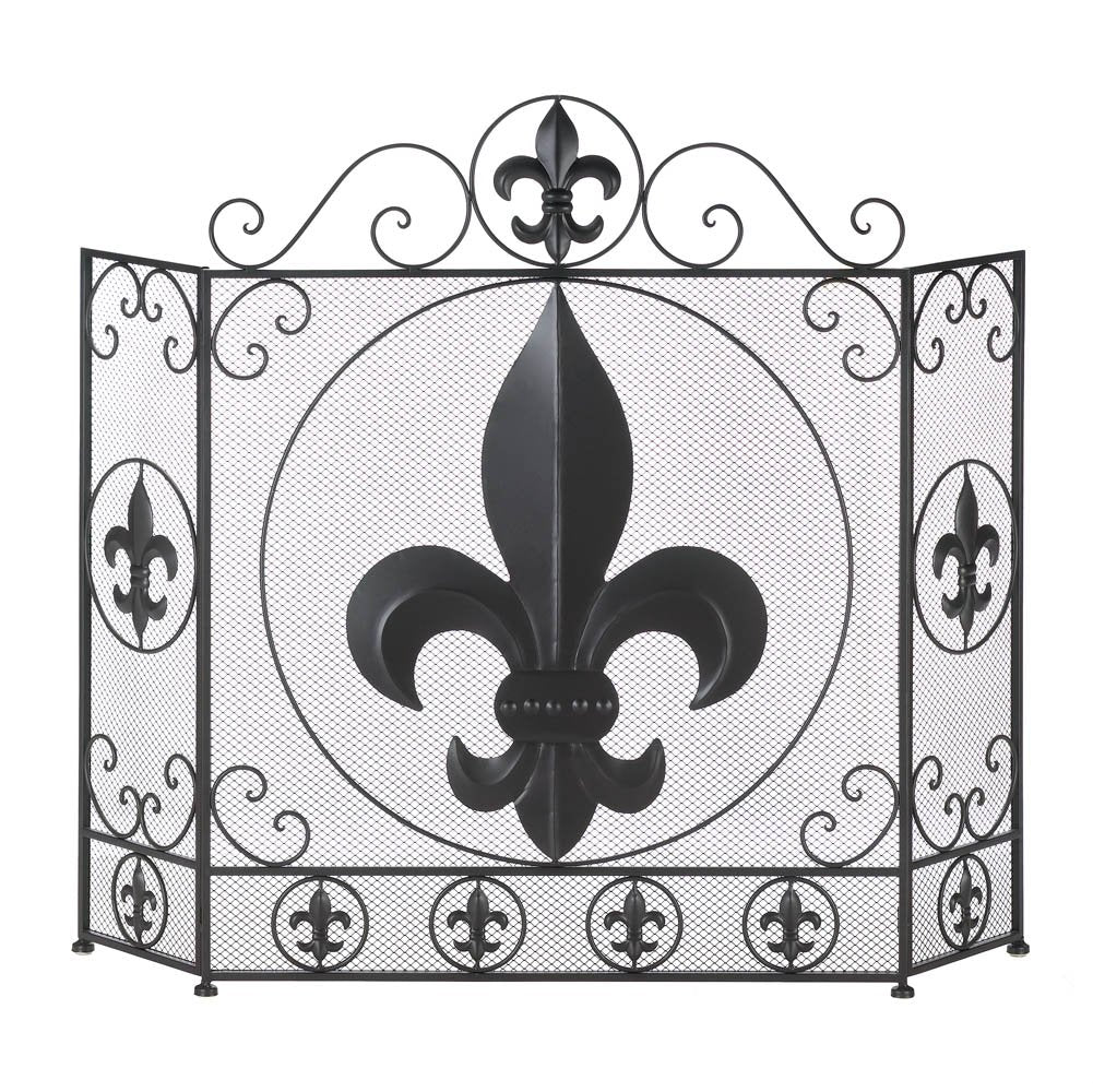 Zings & Thingz 57071349 French Flair Fireplace Screen, No Size, Black
